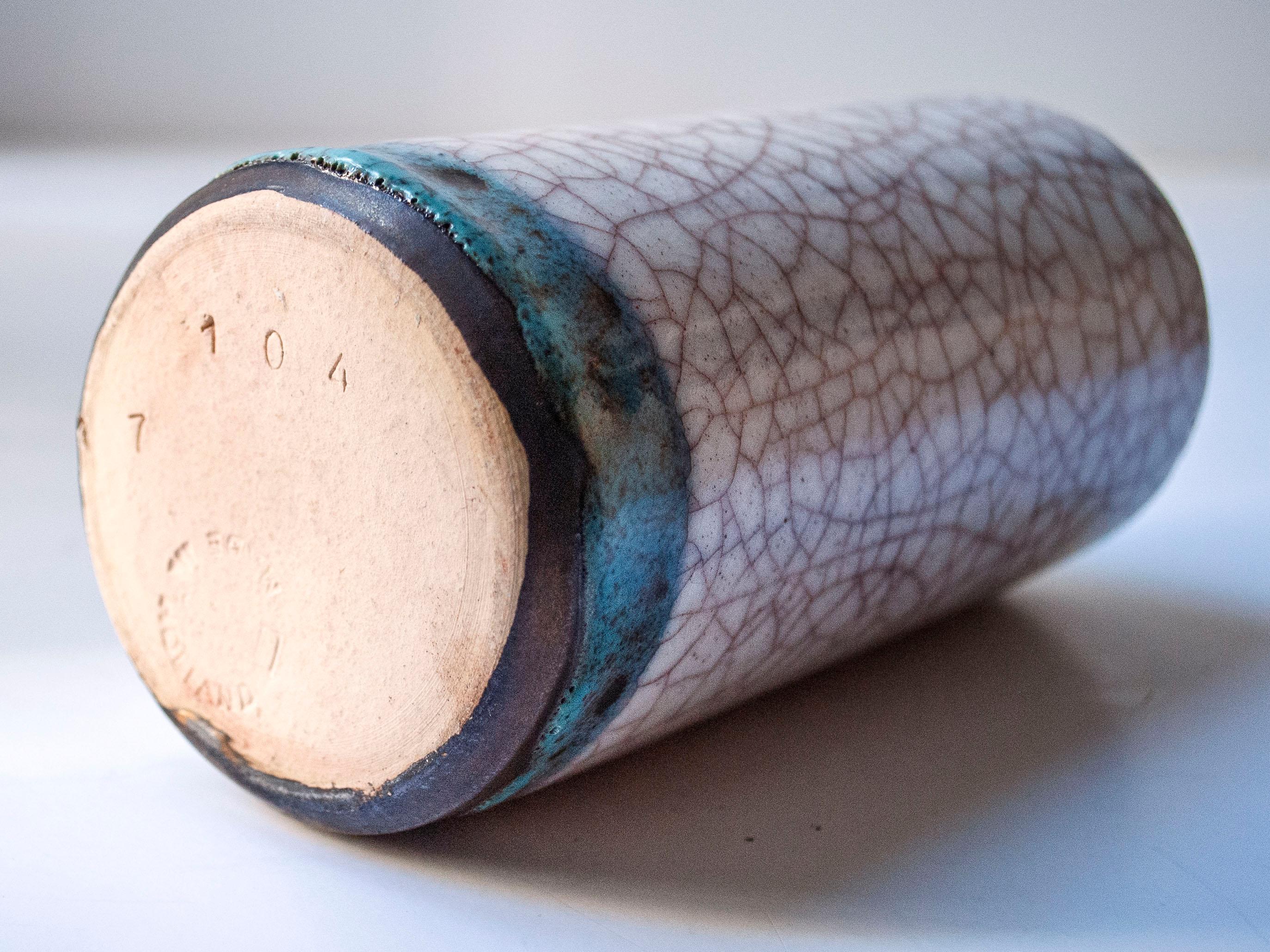 Glazed Ceramic Vase vy Pieter Groeneveldt, The Netherlands, c. 1960 In Excellent Condition For Sale In New York, NY