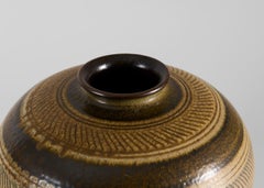 Glasierte Keramikvase, Wallkra, Schweden, 1950er Jahre