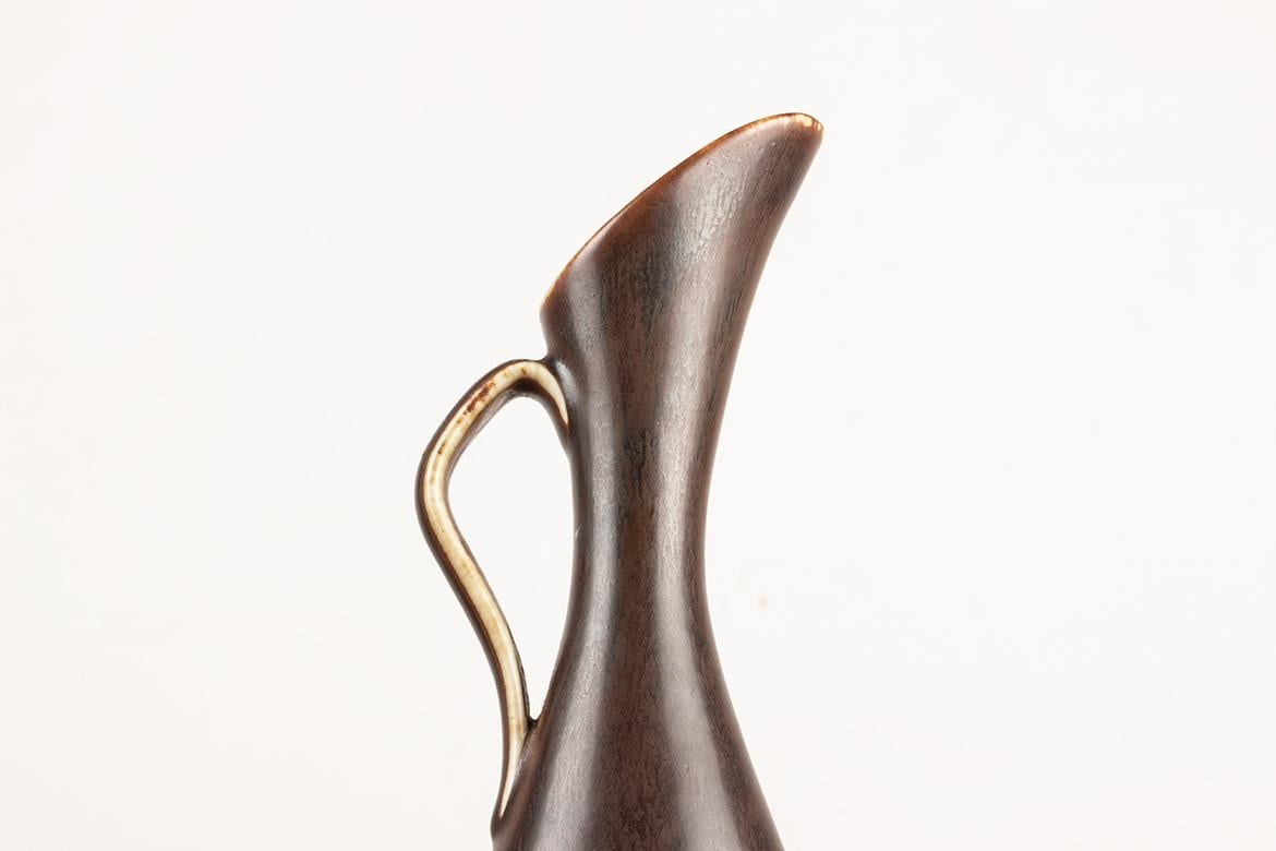 Vase aus glasierter Keramik mit metallischen und braunen Akzenten von Gunnar Nylund. im Angebot 5