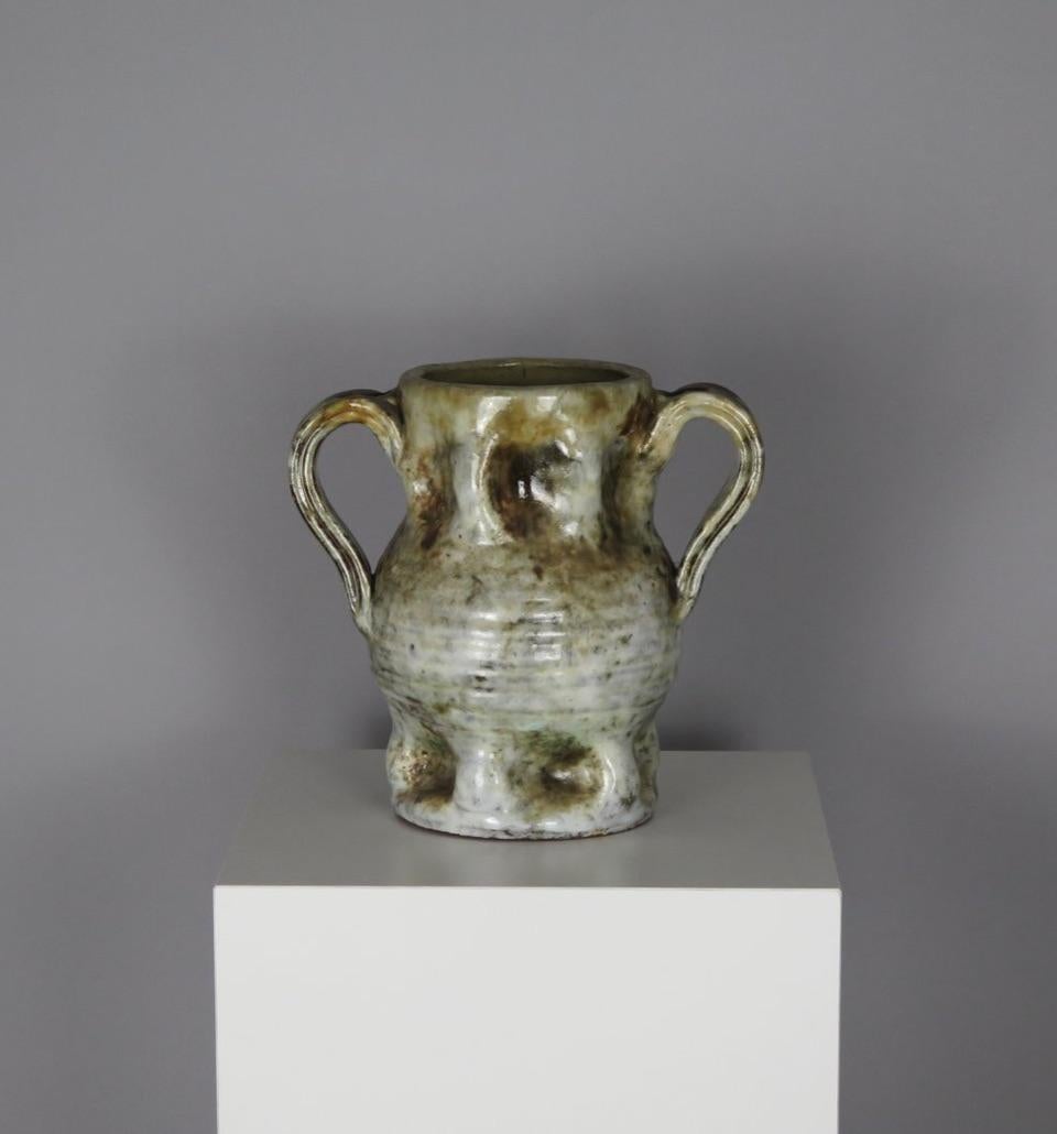 Rustique Vase en céramique émaillée d'Alexandre Kostanda en vente