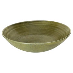Glazed Ceramic Vide-Poche or Fruit Basket, Signed, France 1940s