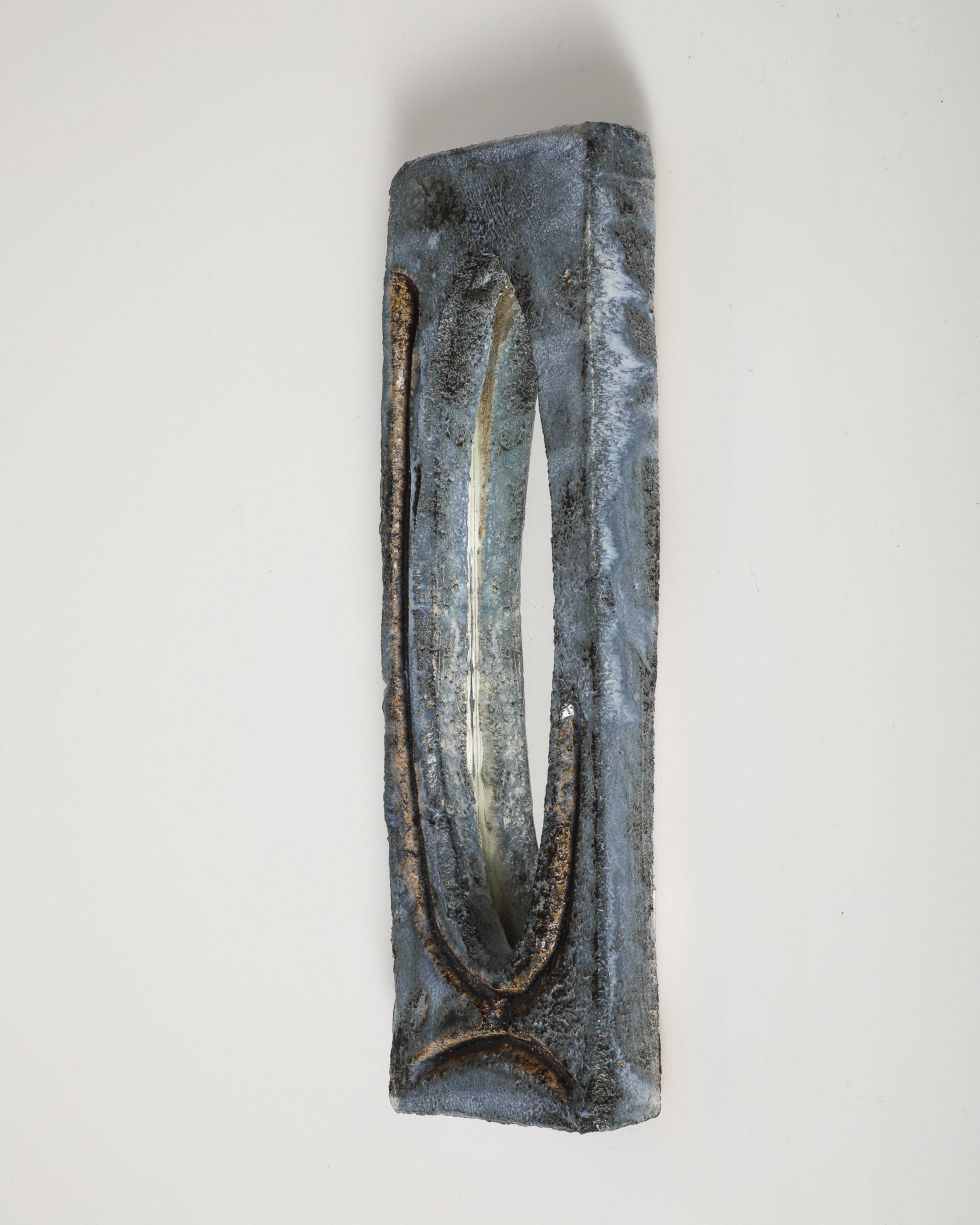 Espejo de pared de cerámica esmaltada, Vallauris, Francia, c. 1960 Glaseado en venta
