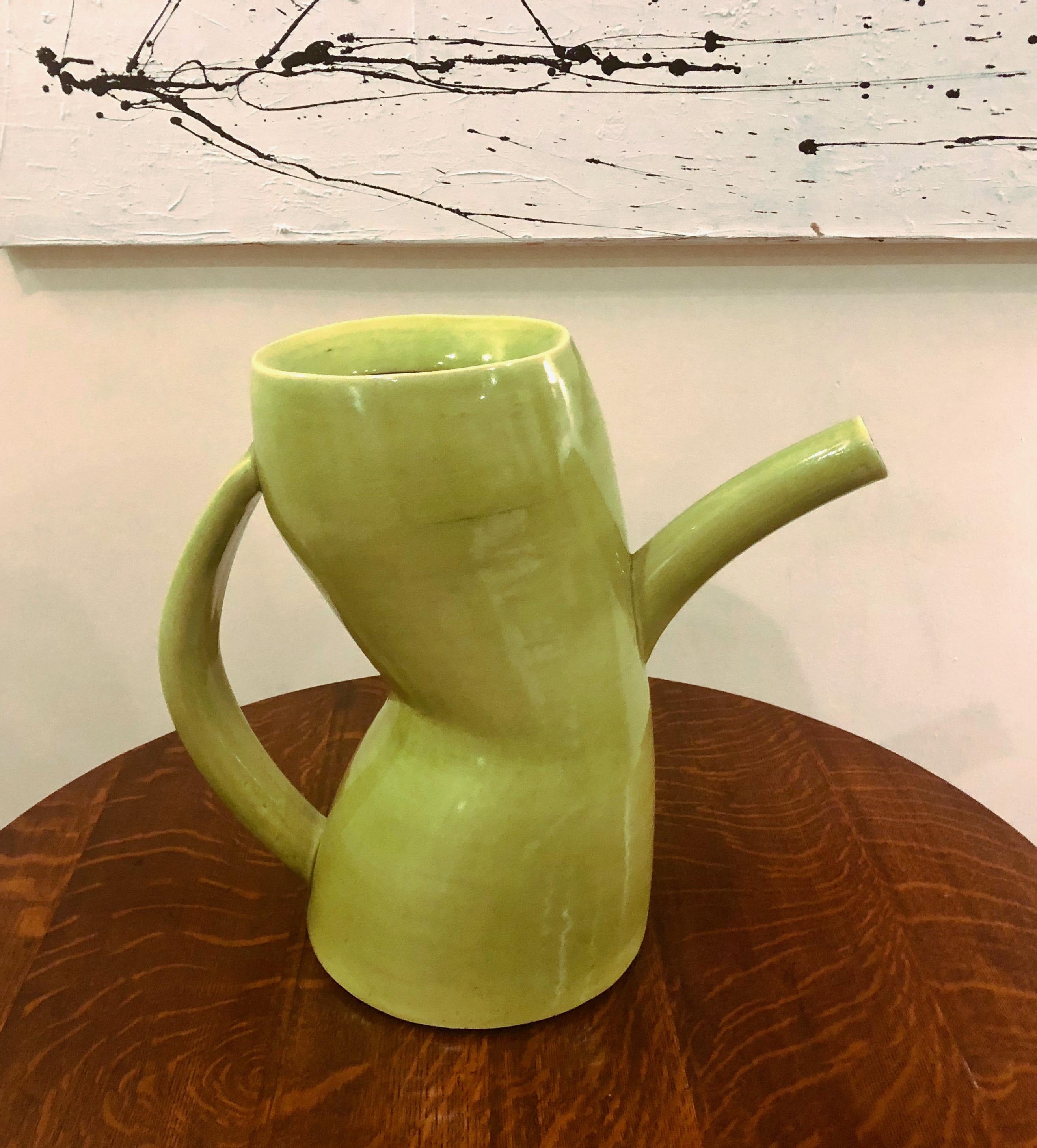 Glazed Ceramic Watering Pitcher Sculpture by Jamie Walker, USA, 1990 4