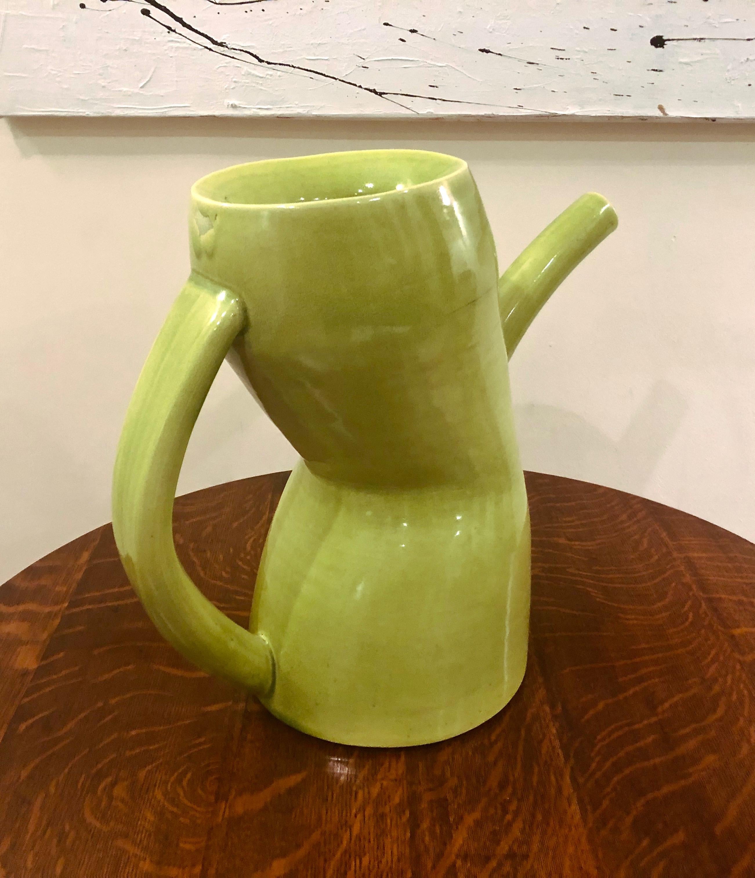 Glazed Ceramic Watering Pitcher Sculpture by Jamie Walker, USA, 1990 5