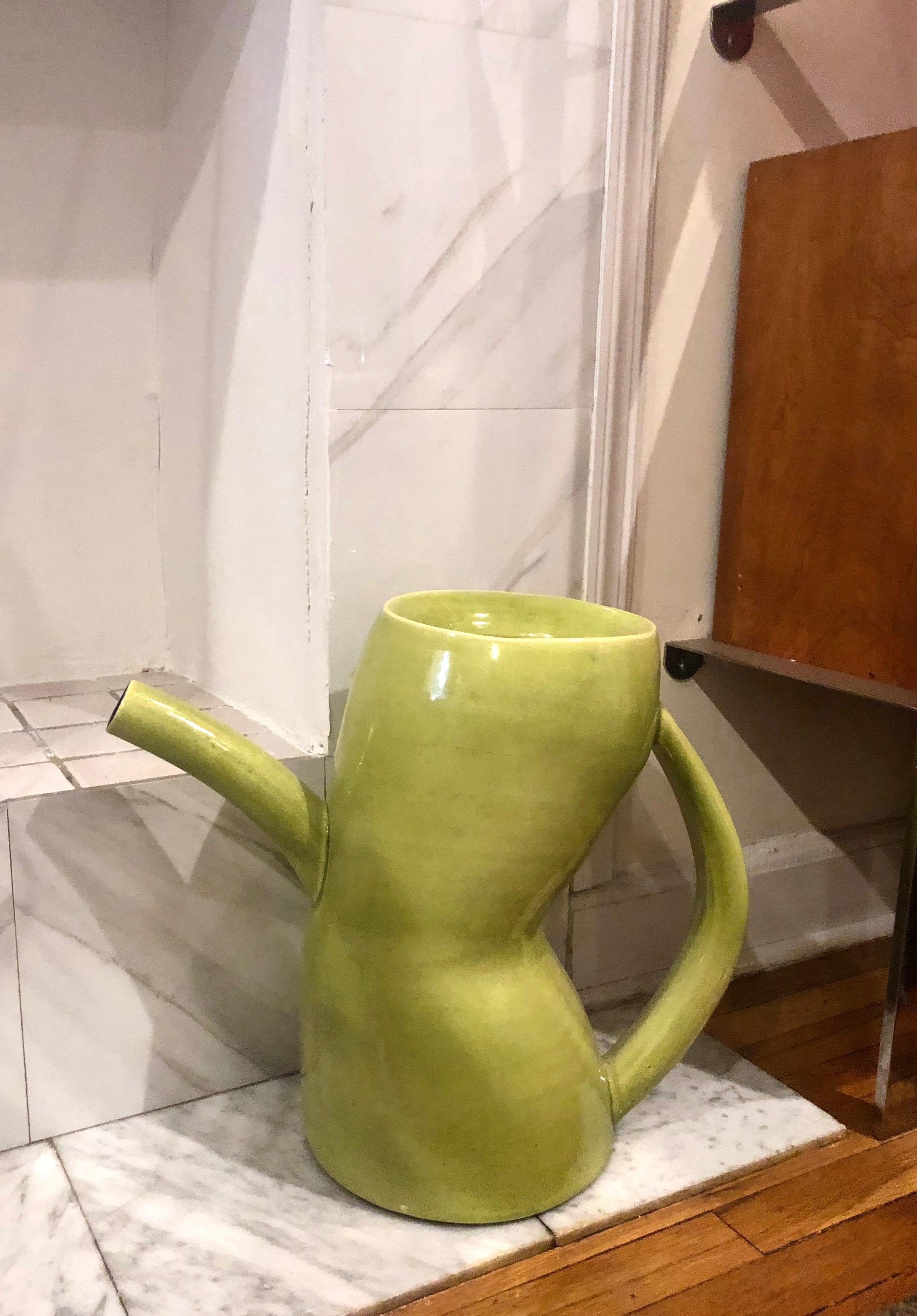 Glazed Ceramic Watering Pitcher Sculpture by Jamie Walker, USA, 1990 8