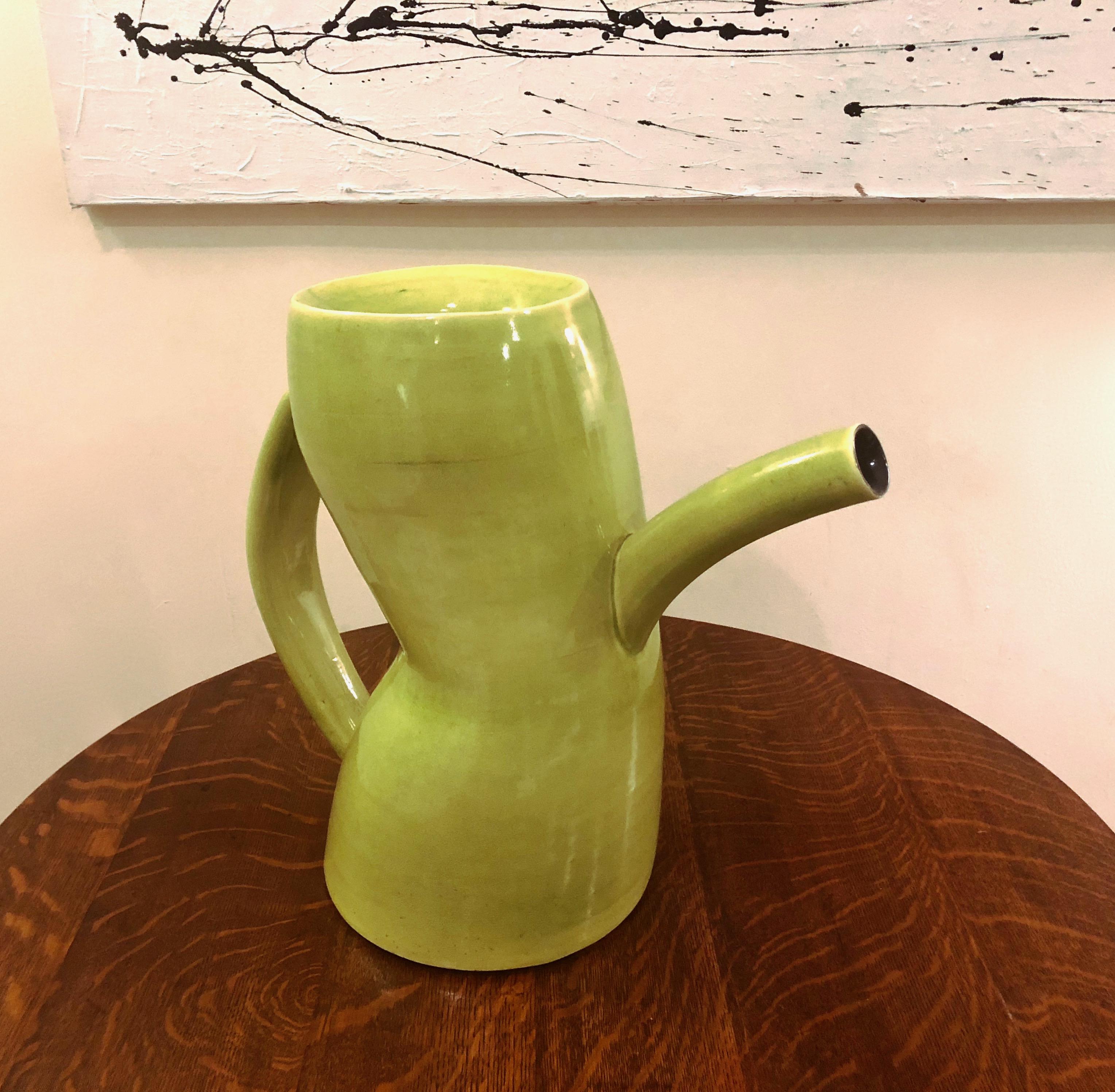 Glazed Ceramic Watering Pitcher Sculpture by Jamie Walker, USA, 1990 3