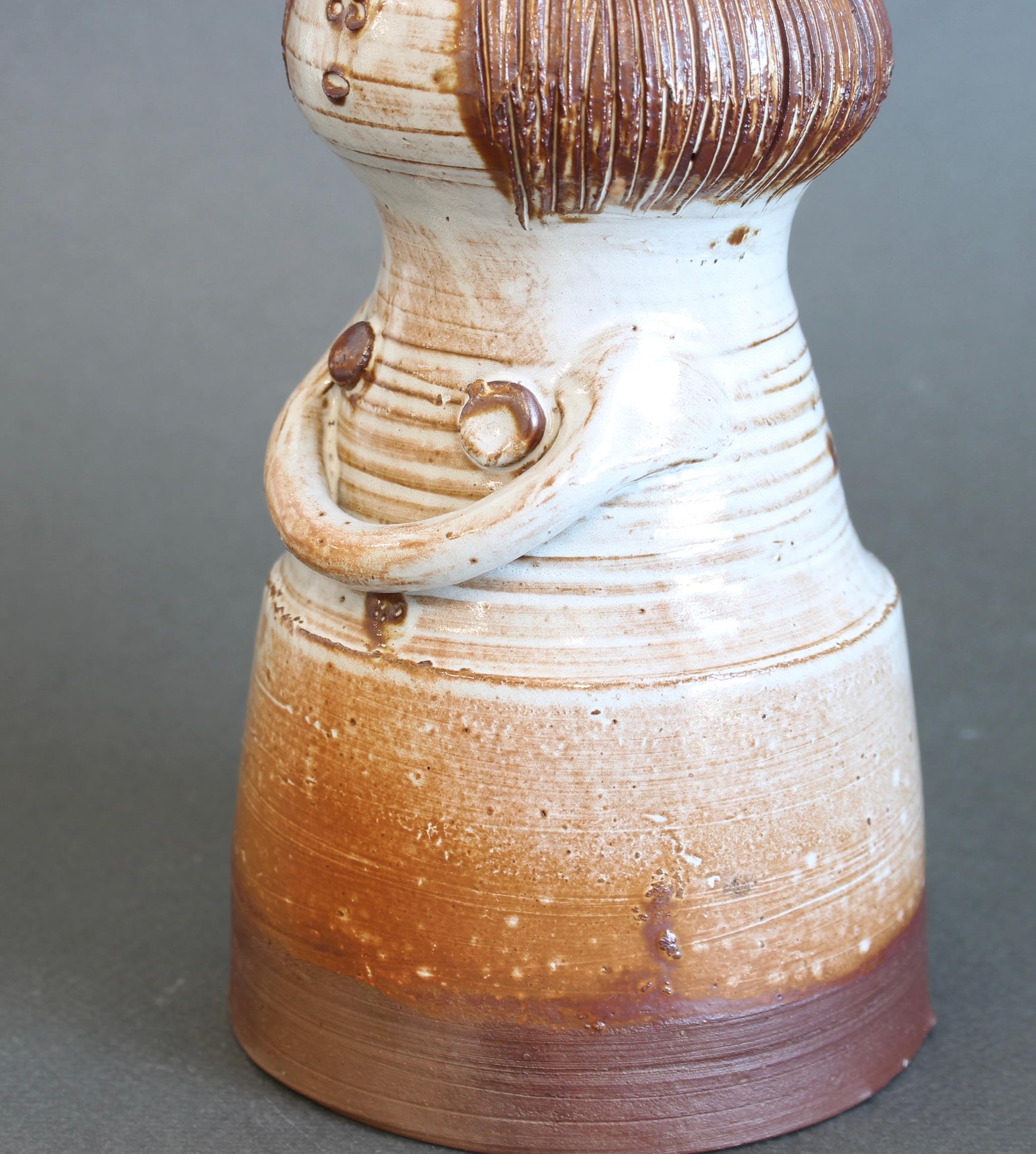 Jarrón de cerámica esmaltada Figura de mujer de Jacques Pouchain - Atelier Dieulefit en venta 4