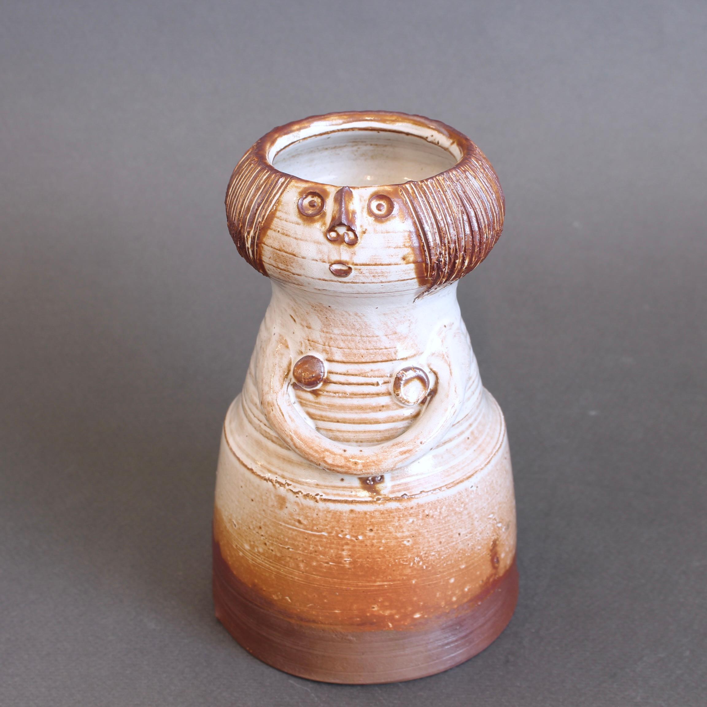 Jarrón de cerámica esmaltada Figura de mujer de Jacques Pouchain - Atelier Dieulefit en venta 7