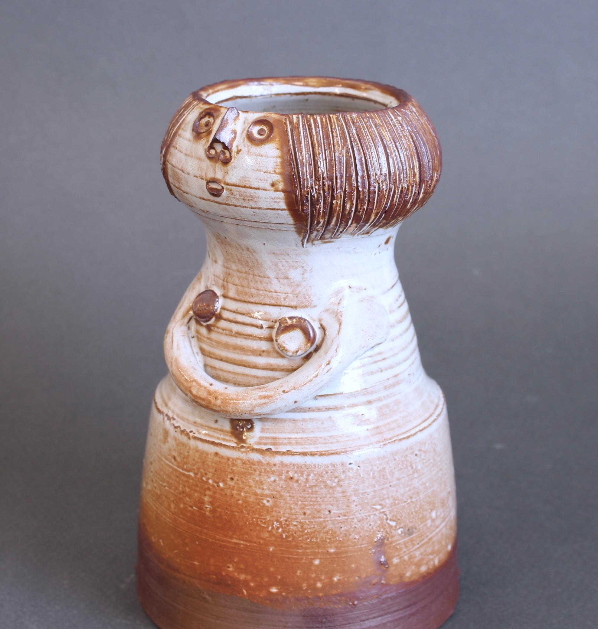 Jarrón de cerámica esmaltada Figura de mujer de Jacques Pouchain - Atelier Dieulefit en venta 8