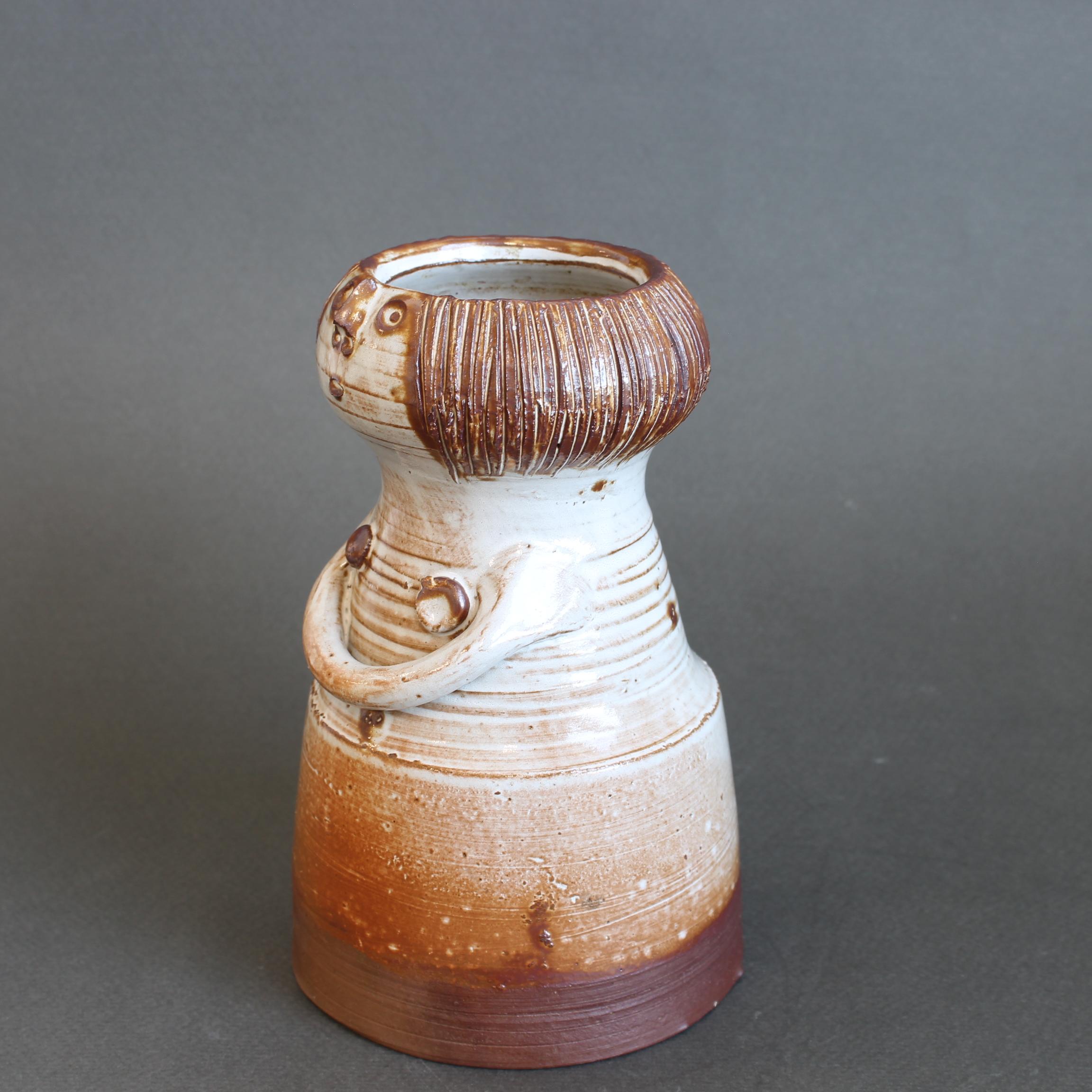 Jarrón de cerámica esmaltada Figura de mujer de Jacques Pouchain - Atelier Dieulefit Francés en venta
