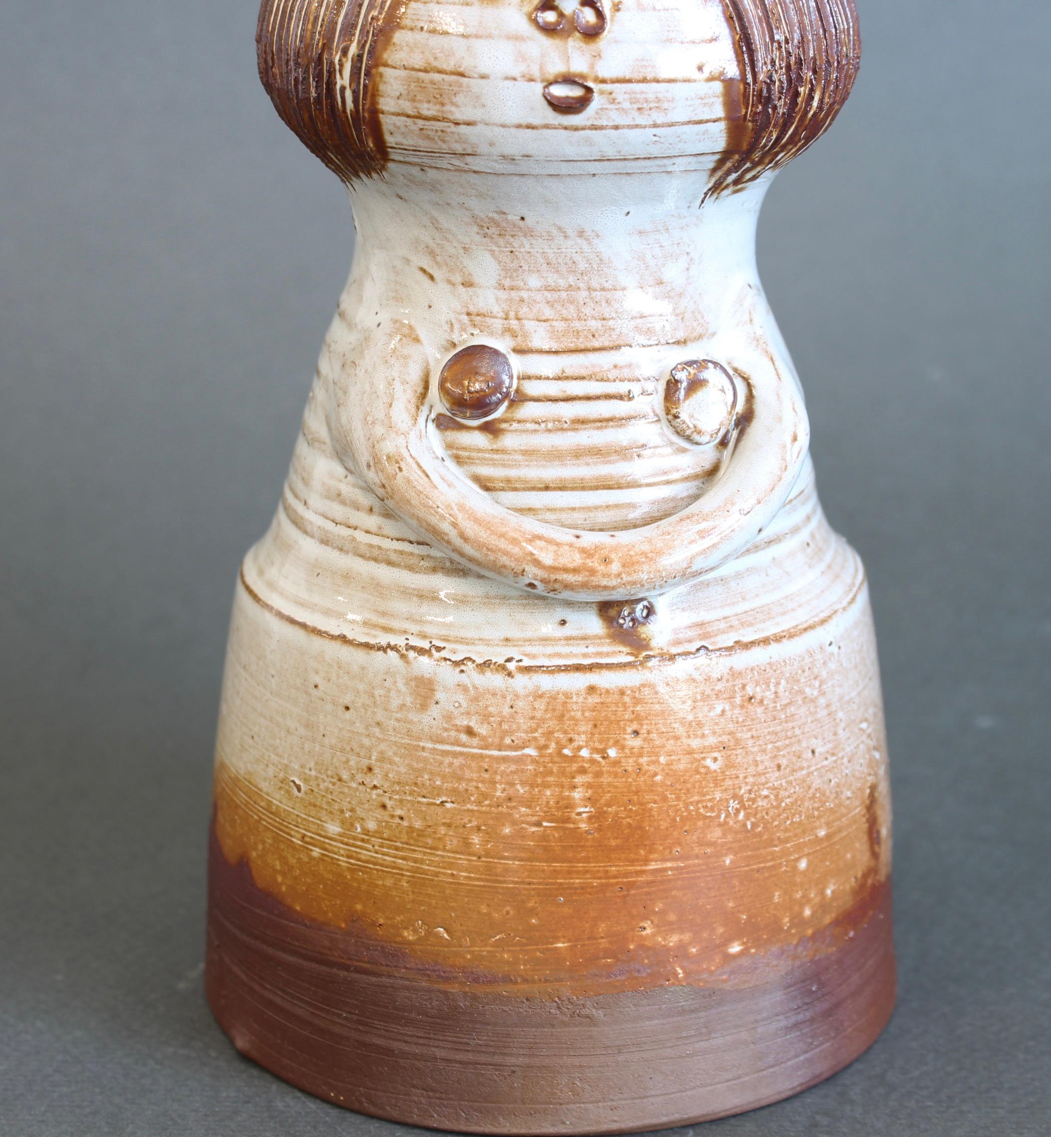 Jarrón de cerámica esmaltada Figura de mujer de Jacques Pouchain - Atelier Dieulefit en venta 3