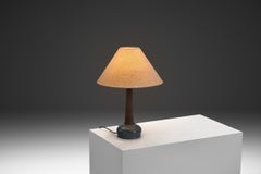 Glasierte Schamotte-Tischlampe von Fridtjof Sejersen, Dänemark ca 1960s
