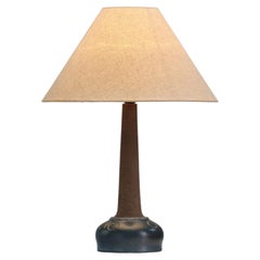 Glasierte Schamotte-Tischlampe von Fridtjof Sejersen, Dänemark ca 1960s