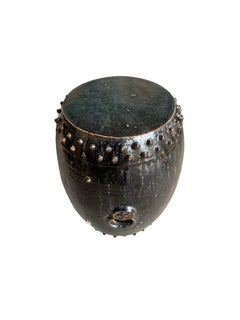 Glazed Chinese Porcelain Garden Stool / Seat with Tiger Medallions, c. 1900