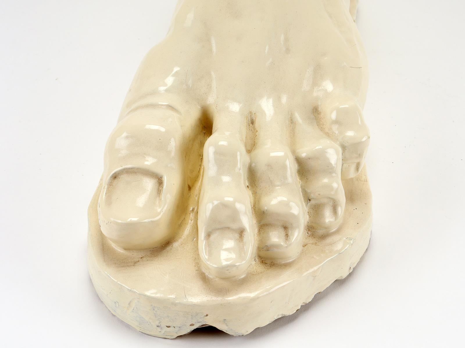 Glazed Clay Sculpture Depicting a Foot, Italy, 1900 For Sale 5