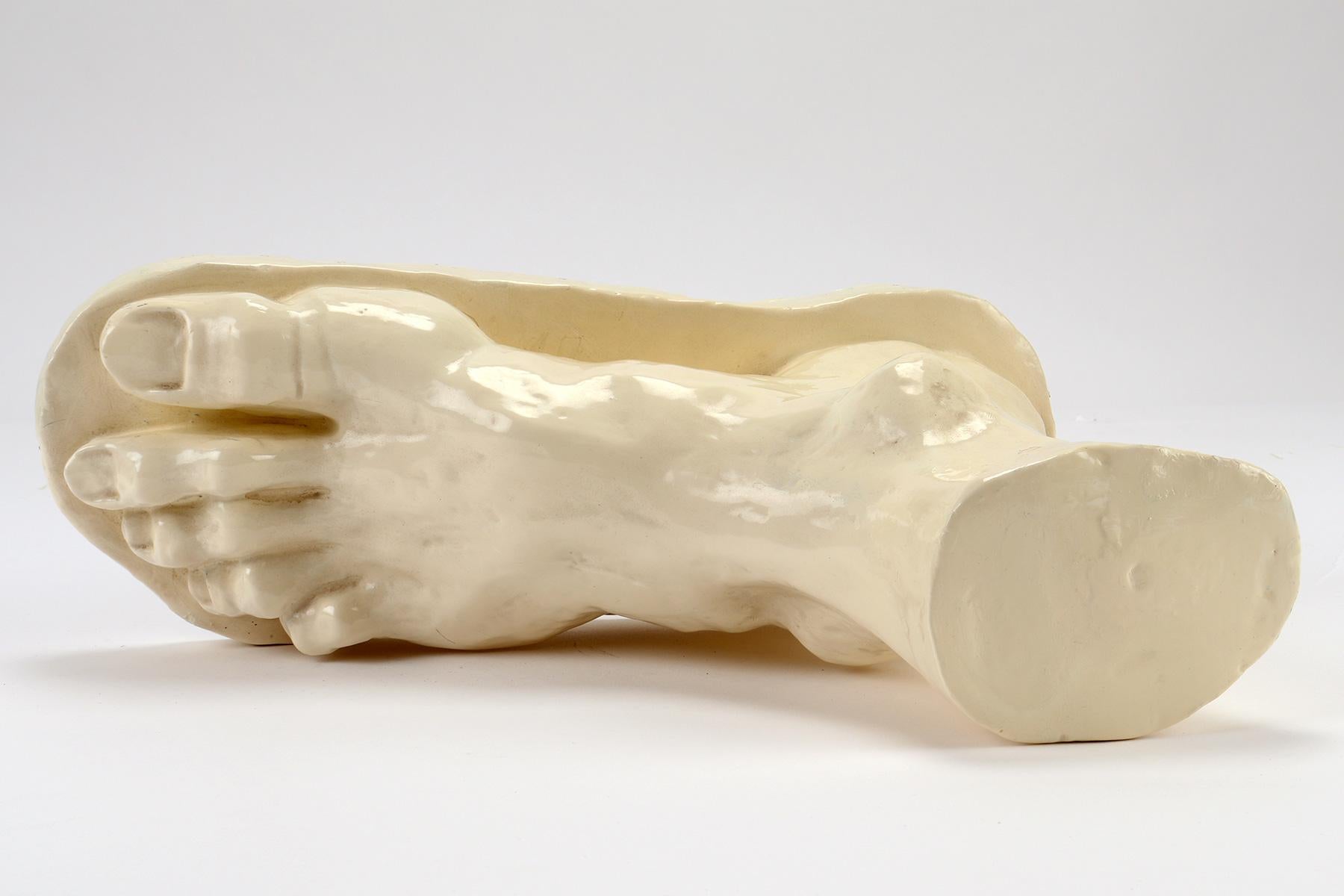 Glazed Clay Sculpture Depicting a Foot, Italy, 1900 For Sale 7