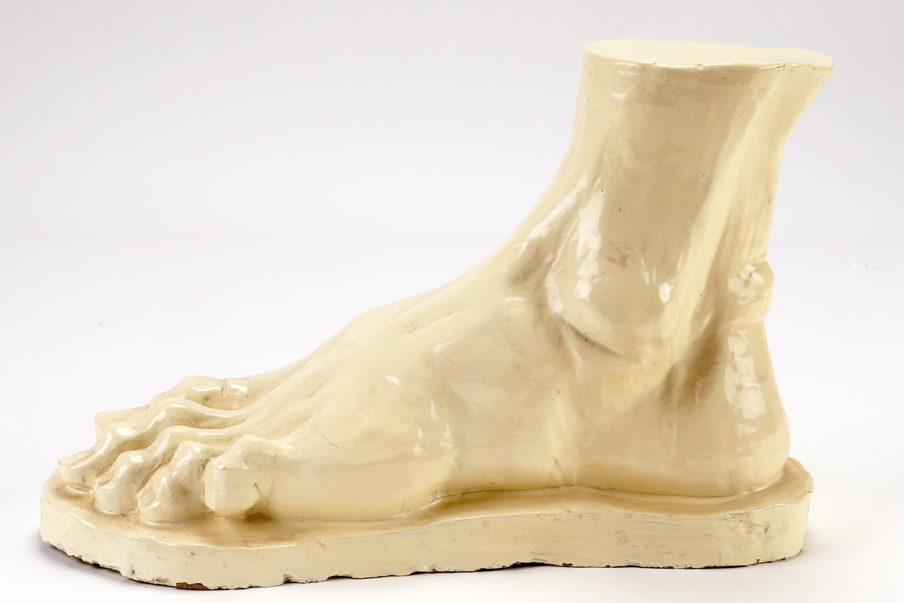 Glazed Clay Sculpture Depicting a Foot, Italy, 1900 For Sale 2