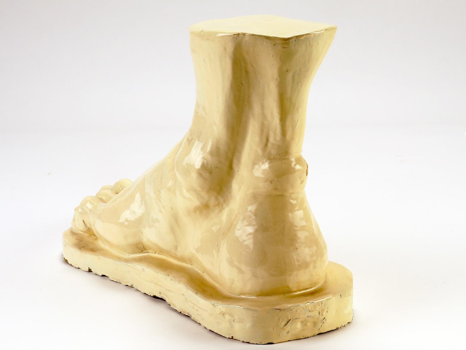 Glazed Clay Sculpture Depicting a Foot, Italy, 1900 For Sale 3