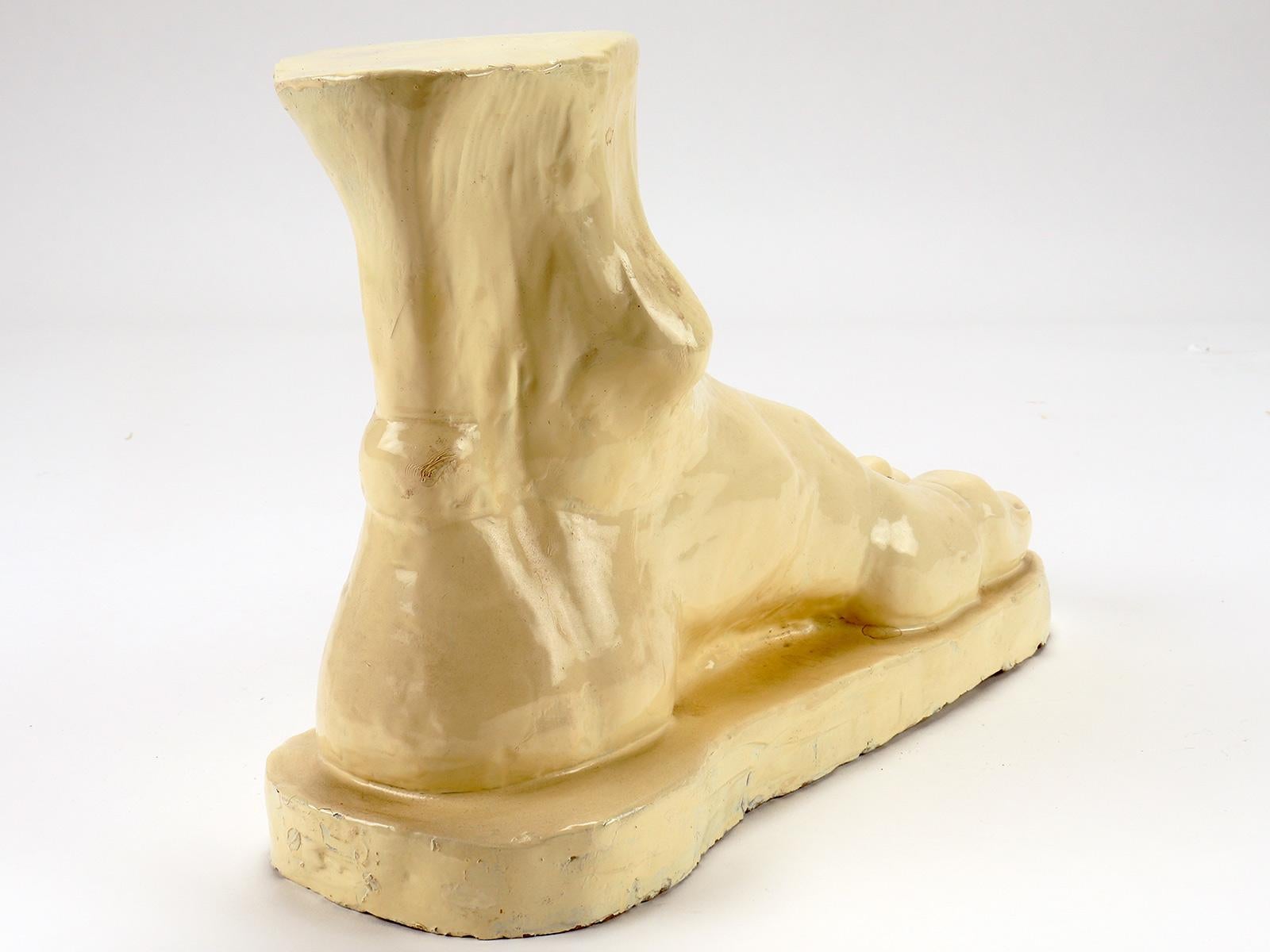Glazed Clay Sculpture Depicting a Foot, Italy, 1900 For Sale 4