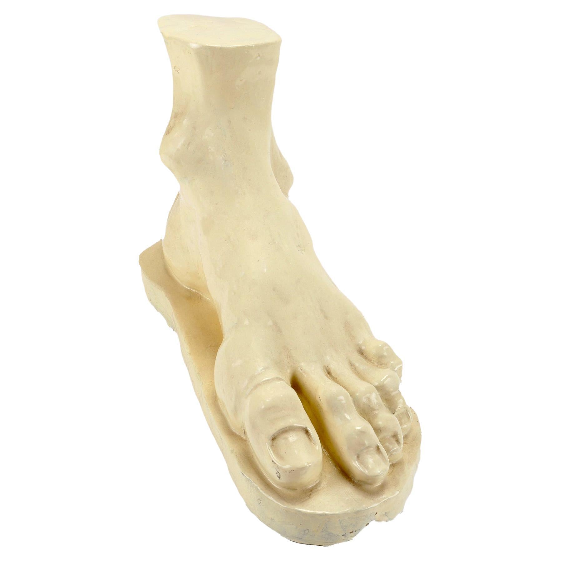 Glazed Clay Sculpture Depicting a Foot, Italy, 1900 For Sale