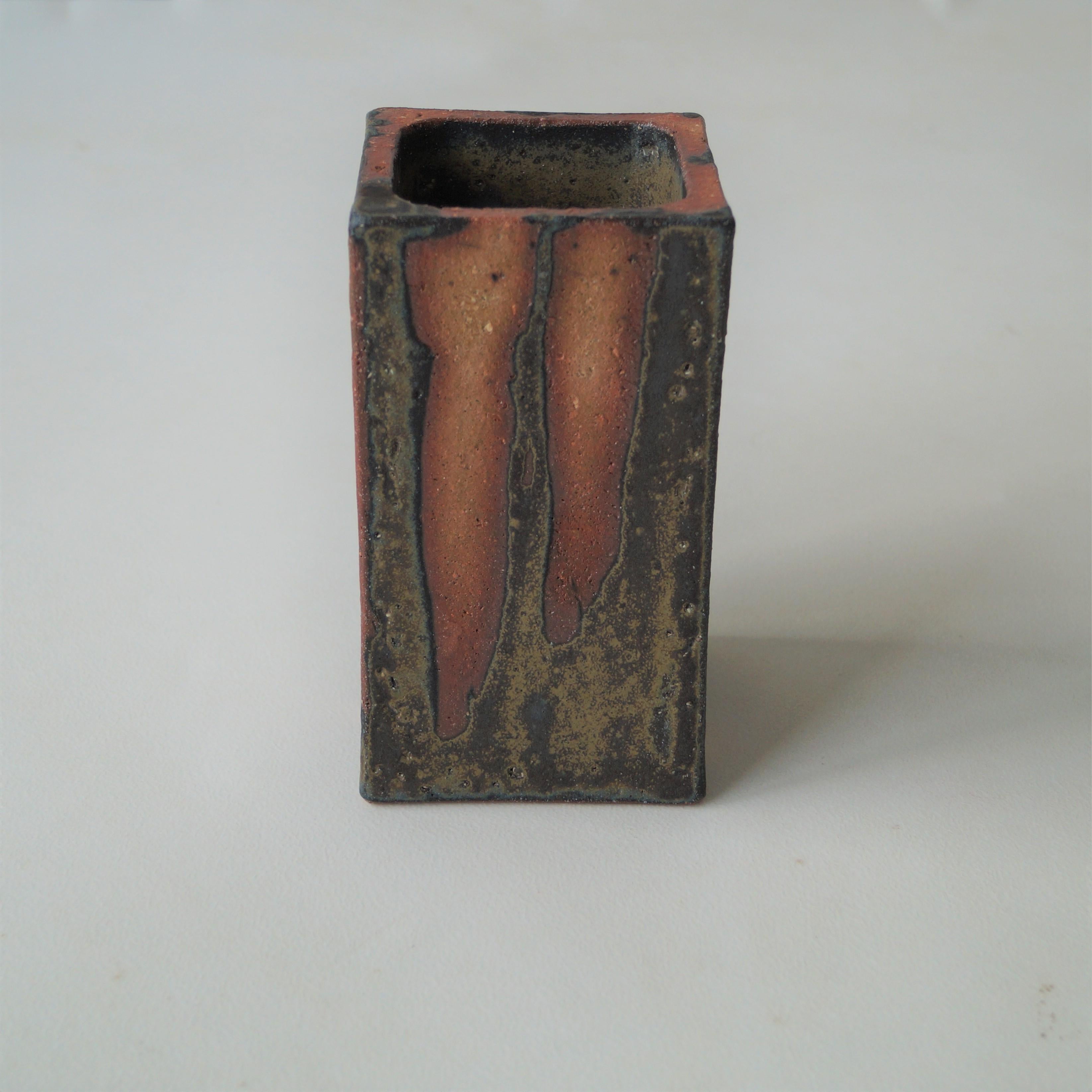 Glazed Clay Vase by Jan de Rooden, Netherlands For Sale 2