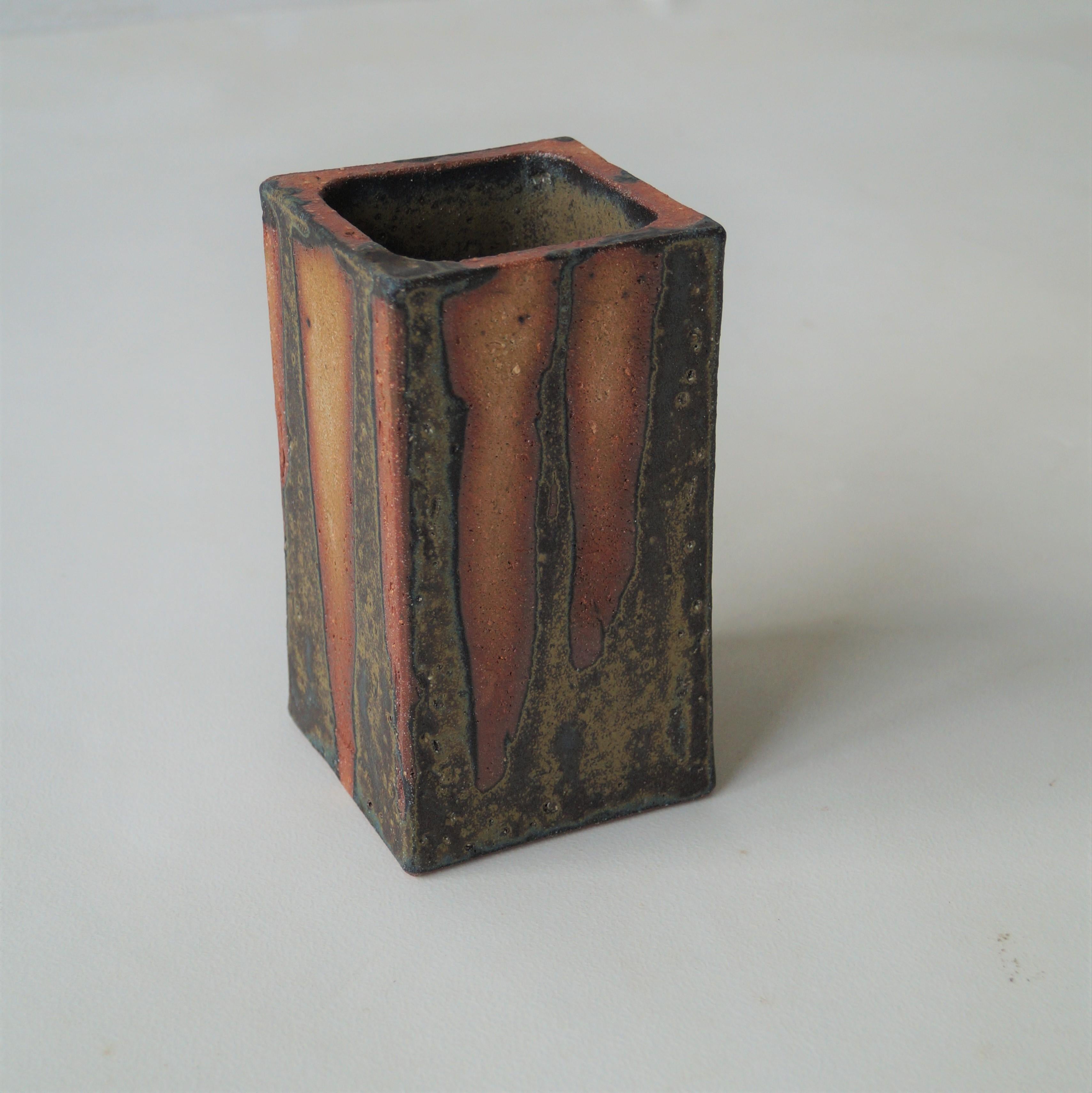 Glazed Clay Vase by Jan de Rooden, Netherlands For Sale 3
