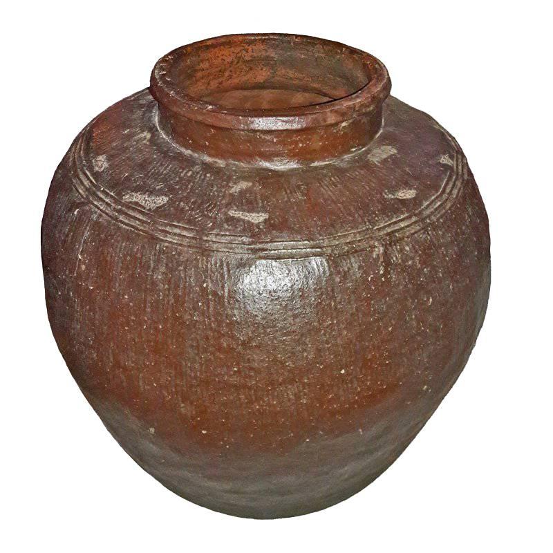 Glazed Clay Vase (Jar) from India