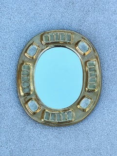 Glazed Earthenware Mirror 'Mérida' by Mithé Espelt, France, 1955