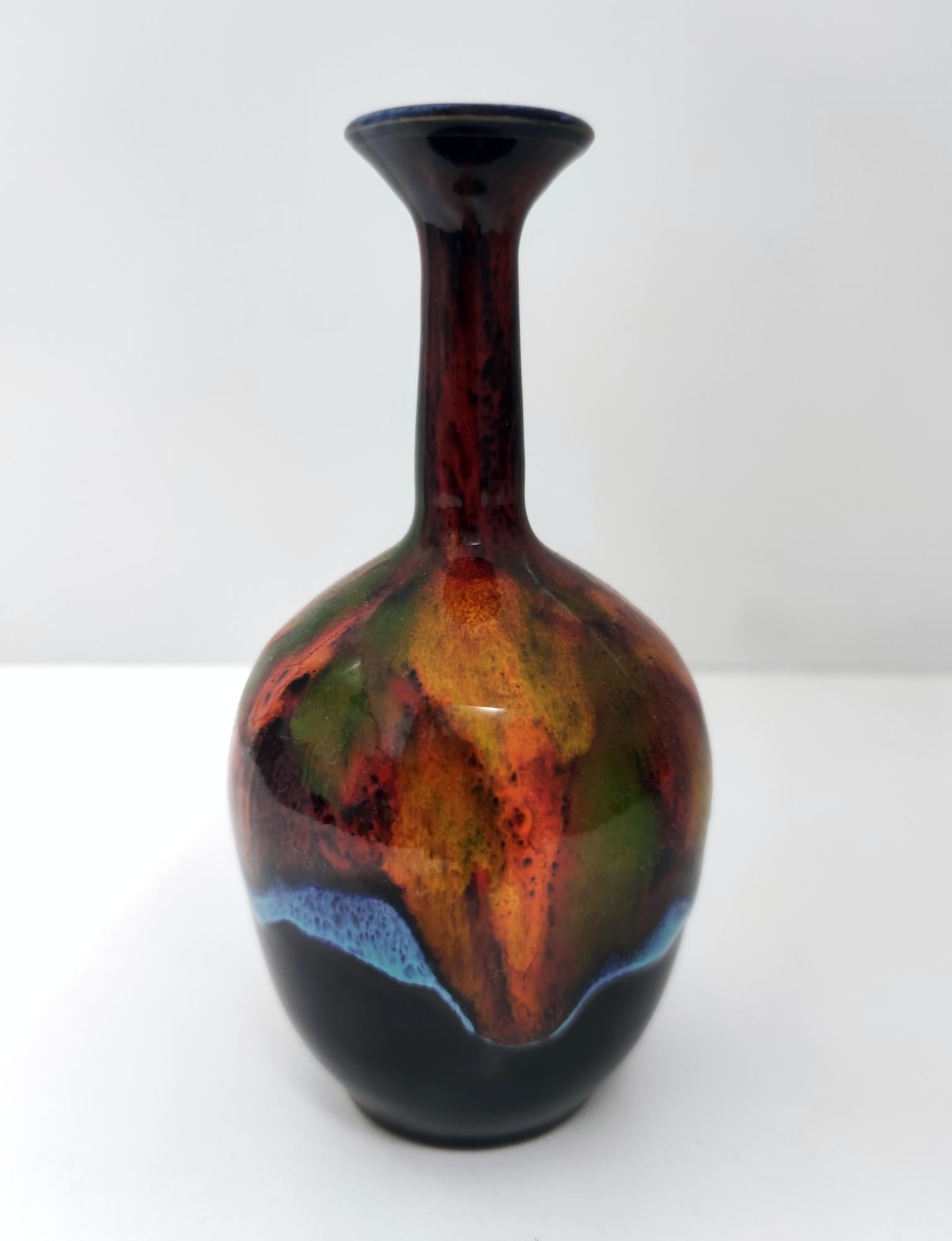 Vase aus glasiertem Steingut von Giovanni Poggi für San Giorgio Albisola Keramik (Glasiert) im Angebot