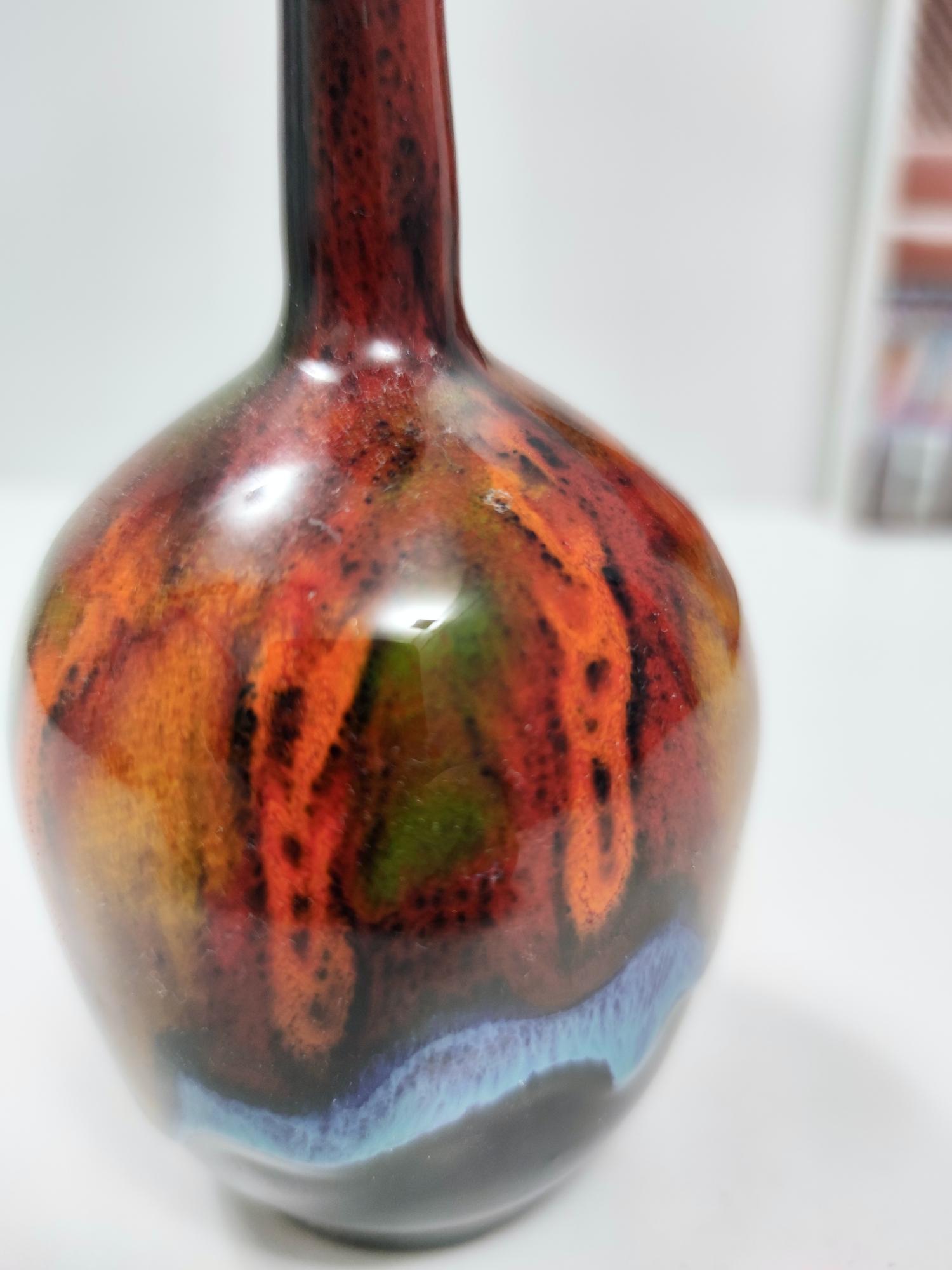 Post-Modern Glazed Earthenware Vase by Giovanni Poggi for San Giorgio Albisola Ceramics For Sale