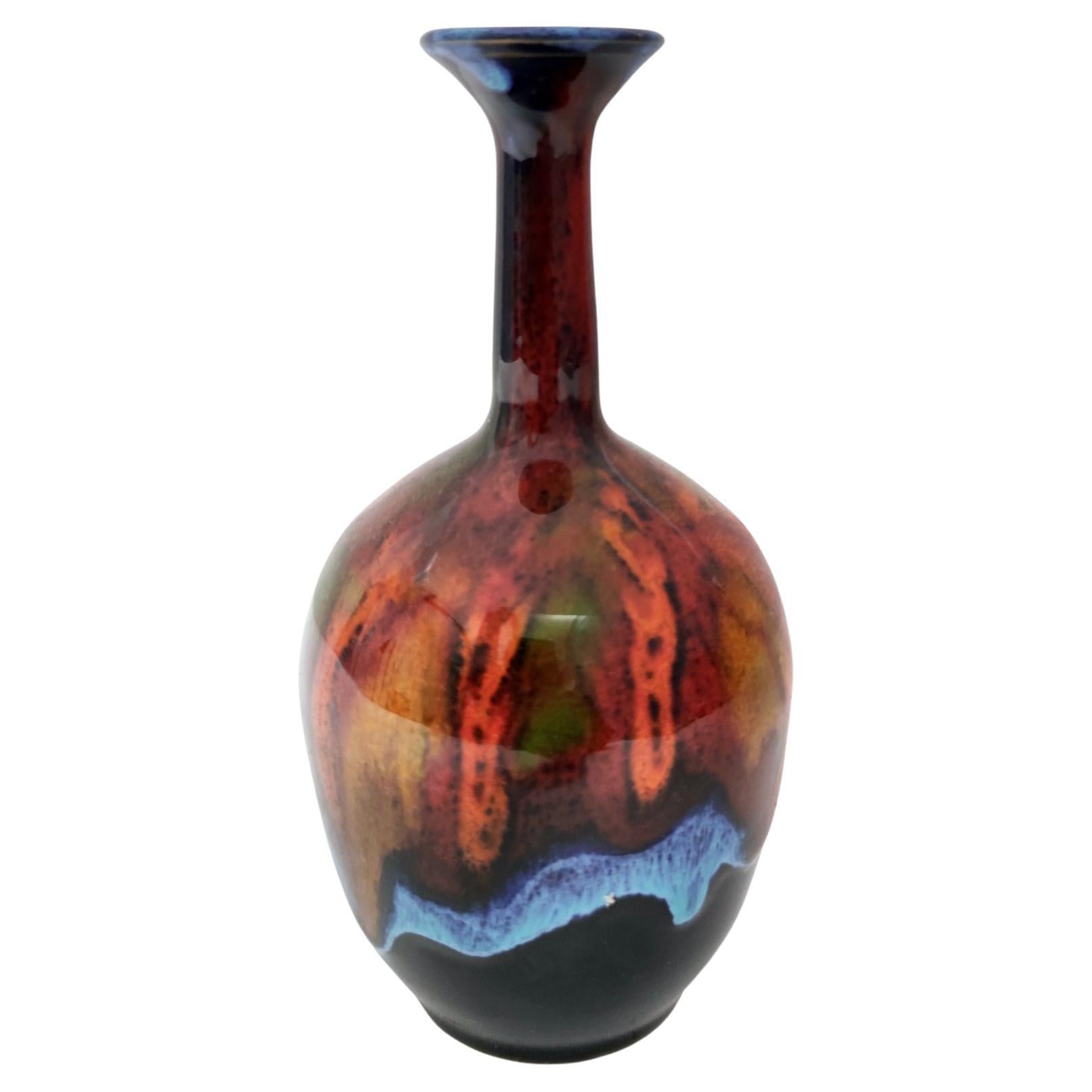 Glazed Earthenware Vase by Giovanni Poggi for San Giorgio Albisola Ceramics For Sale