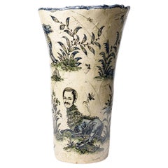 Glazed earthenware vase, decorated with fantastical animals by Jérôme Galvin.