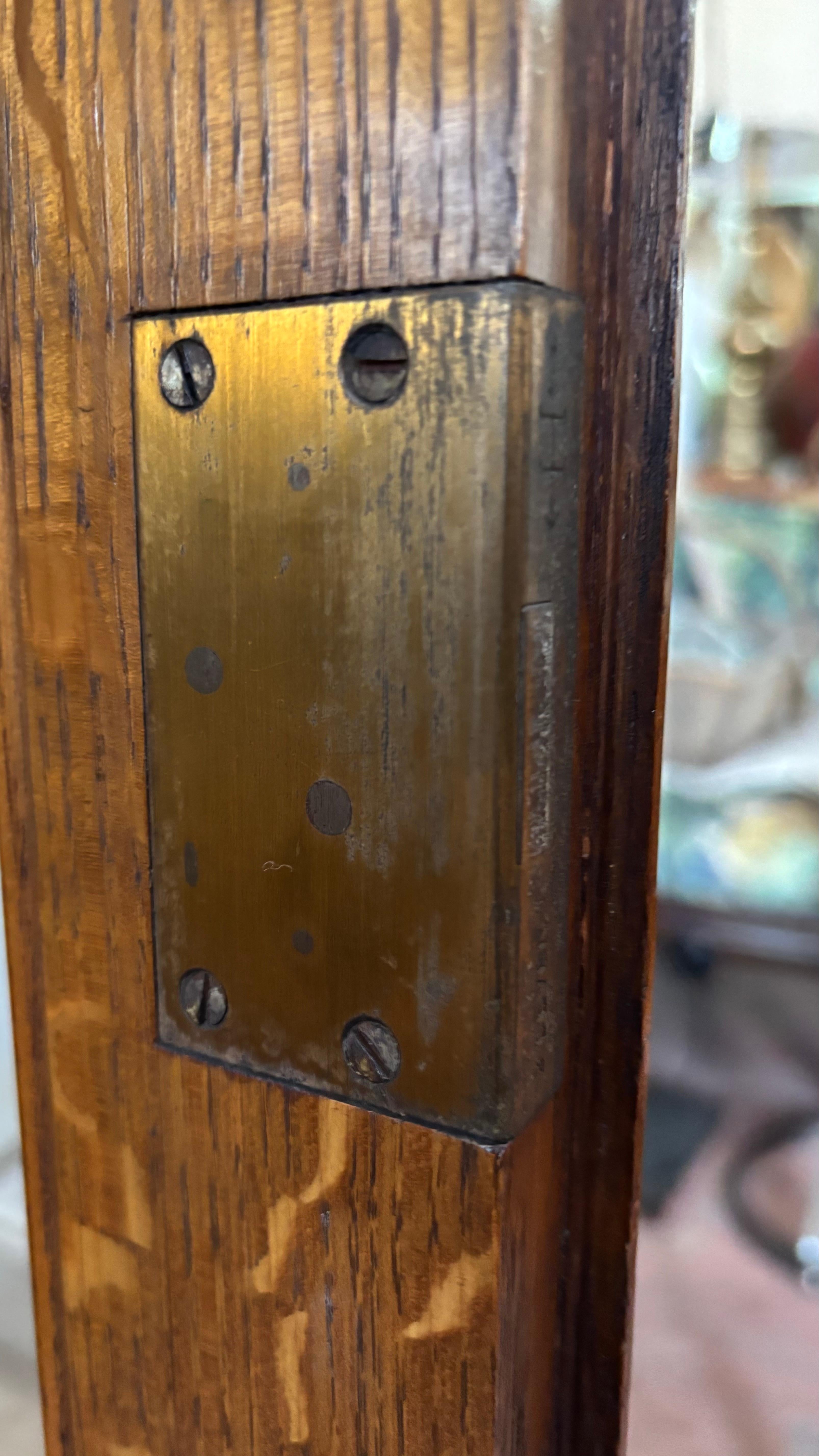 Glazed English Oak Display Bookcase Cabinet, c 1900 For Sale 9