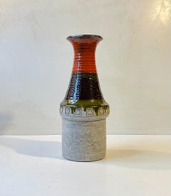 Glazed  Italian Chamotte Stoneware Vase attributed to Aldo Londi for Bitossi