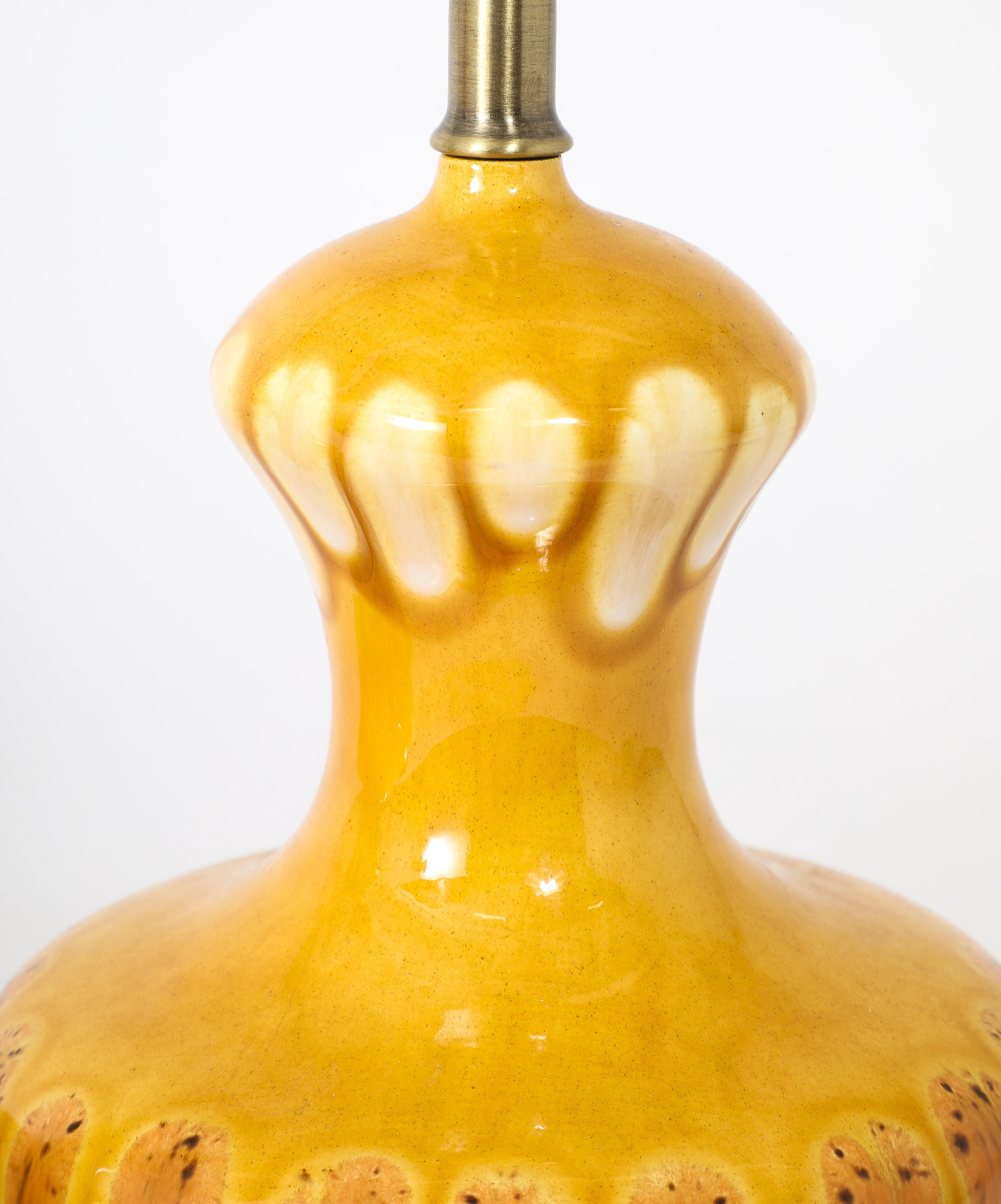 20th Century Glazed Italian Table Lamps, Italy 1950's For Sale