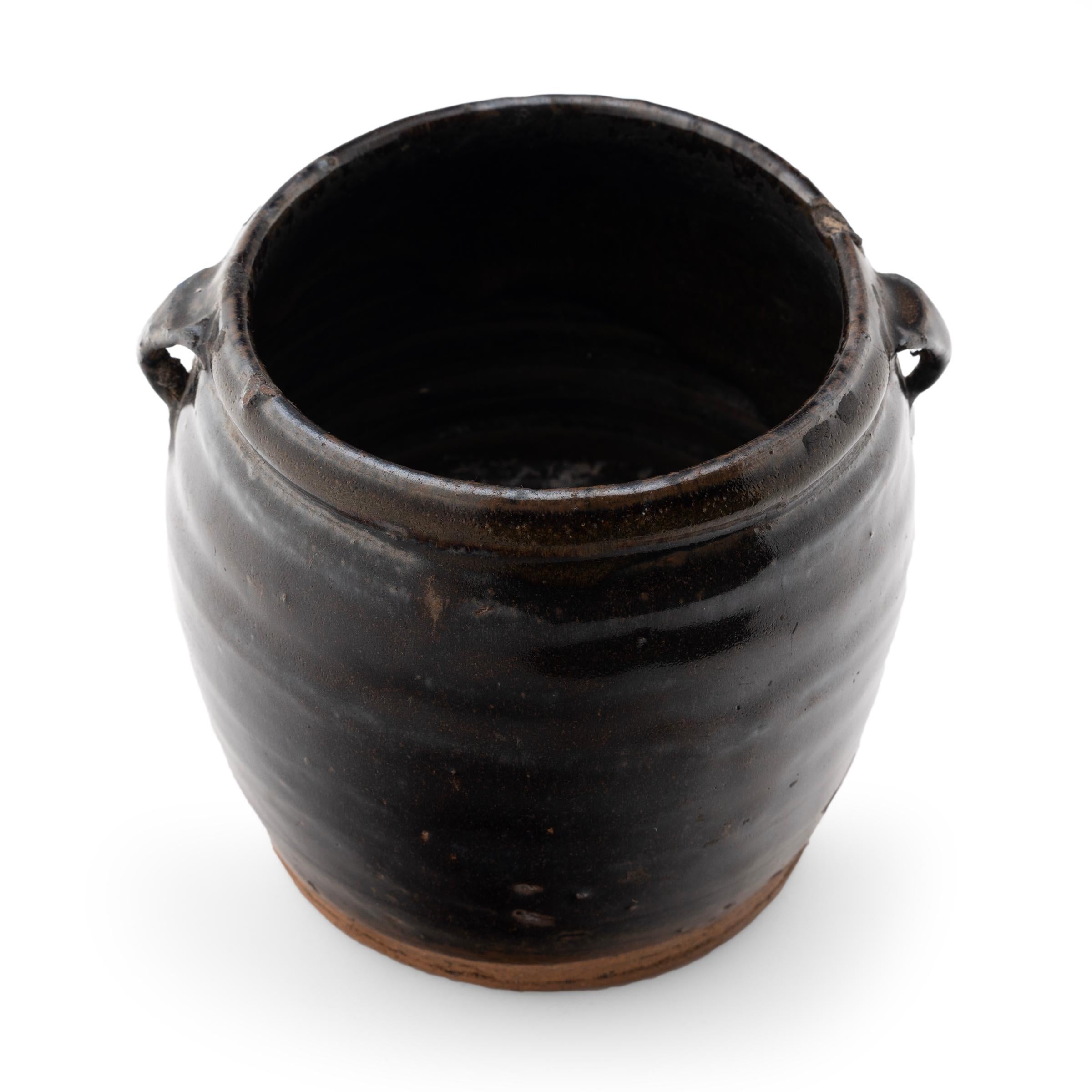 Chinese Glazed Kitchen Jar, circa 1900 For Sale