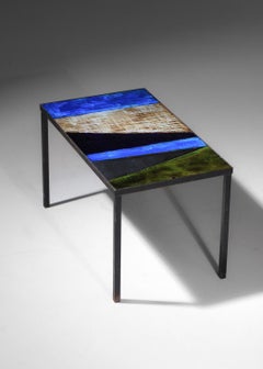 Glazed lava coffee table attributed to 2potiers