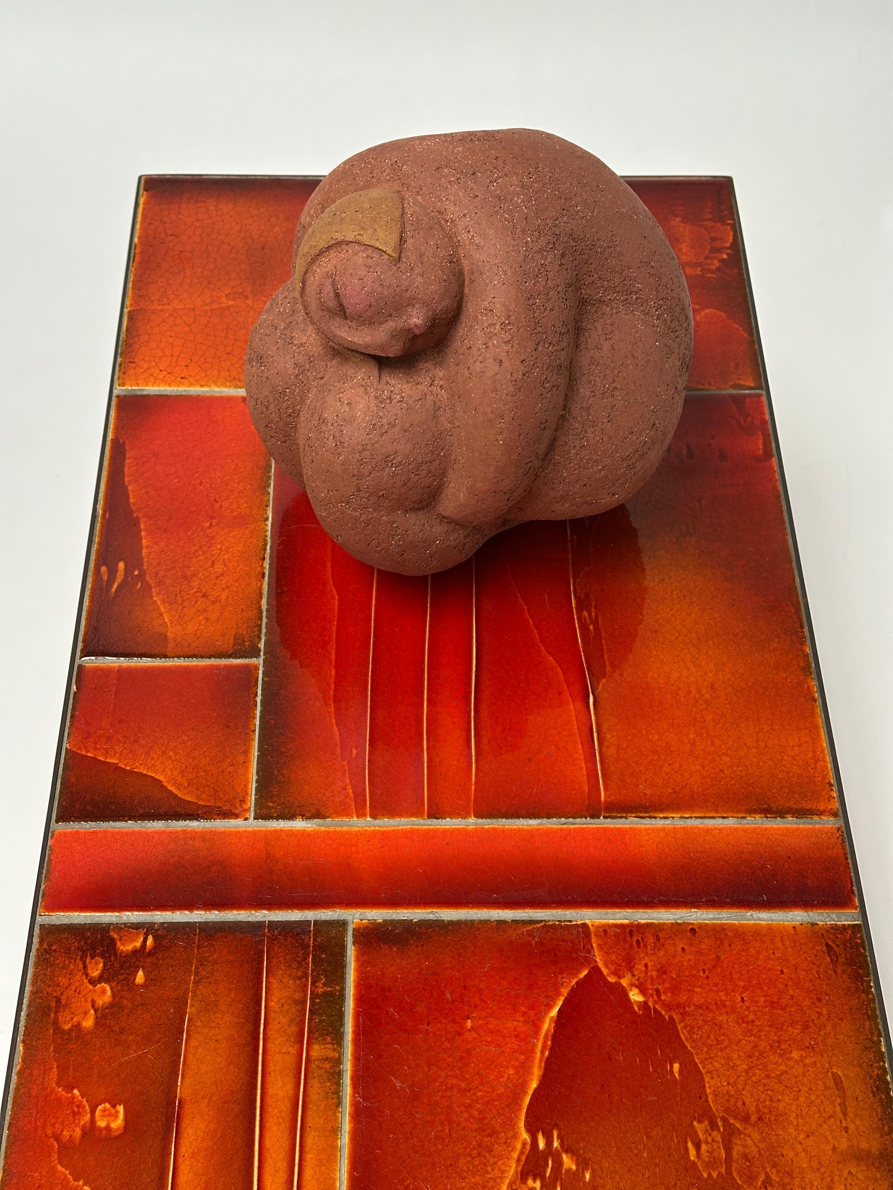 Table basse en lave émaillée Roger Capron, Vallauris, vers 1970 en vente 11