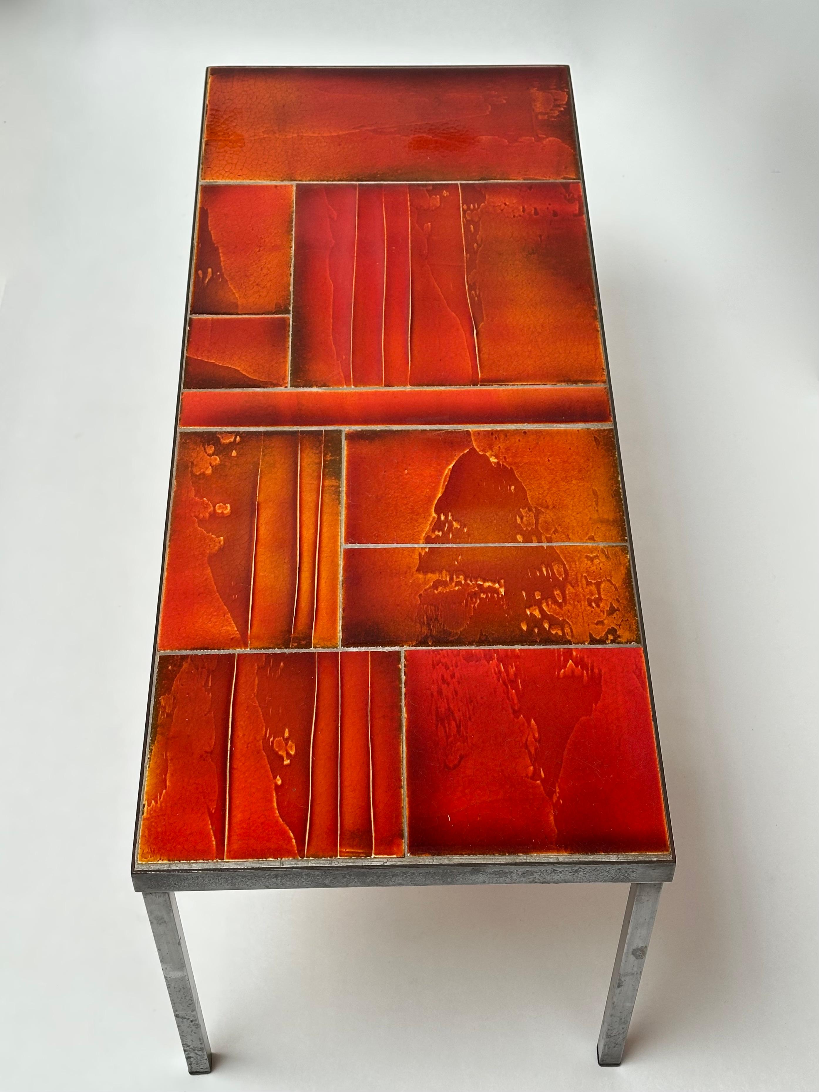 Mid-Century Modern Table basse en lave émaillée Roger Capron, Vallauris, vers 1970 en vente