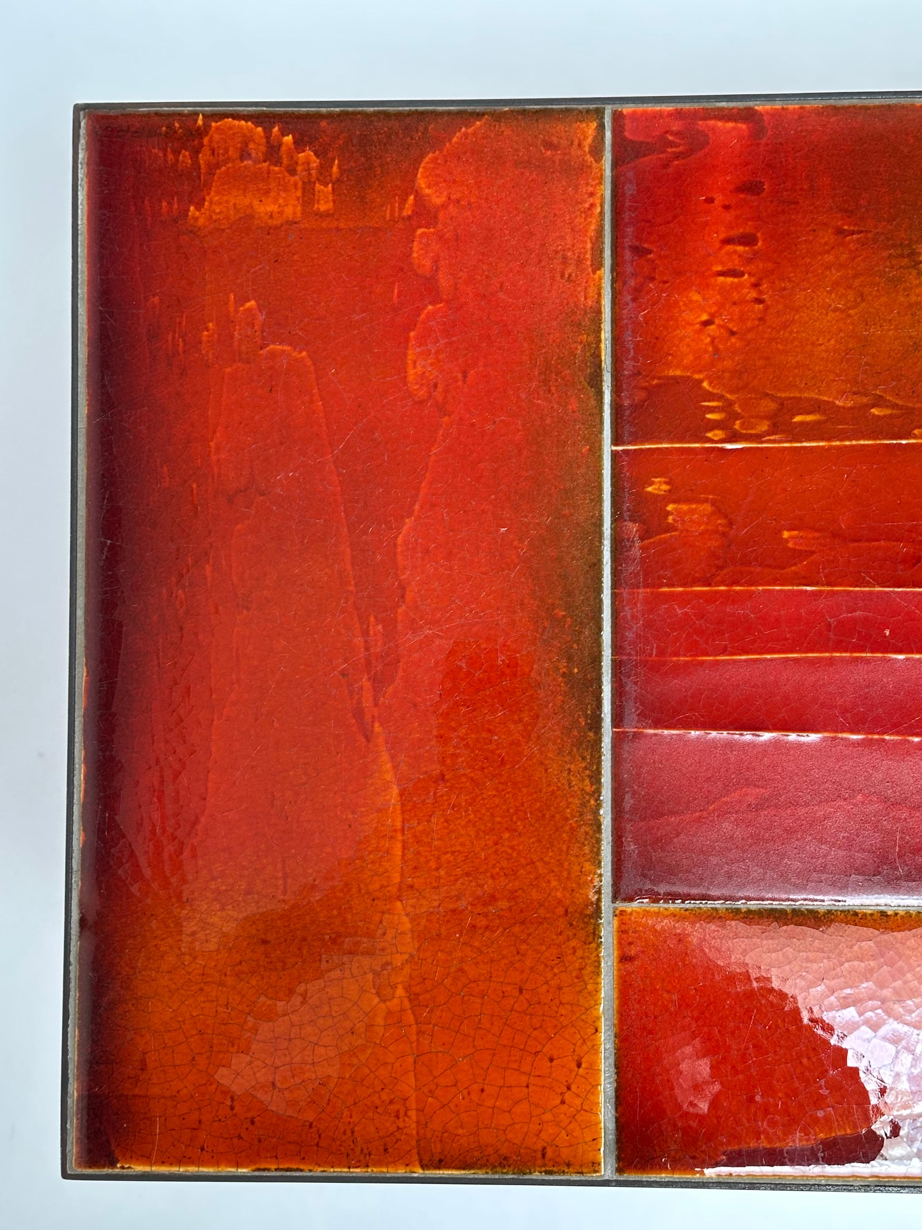 Table basse en lave émaillée Roger Capron, Vallauris, vers 1970 en vente 1