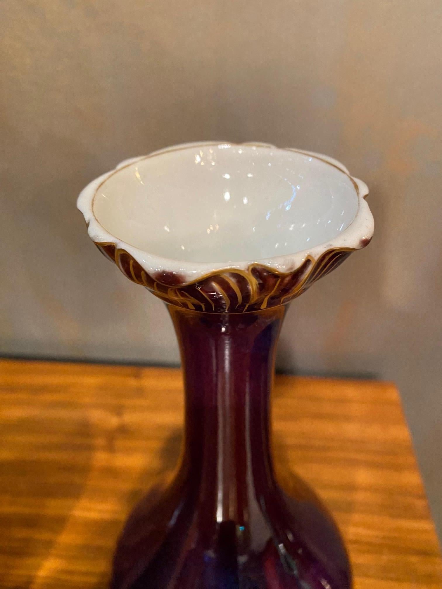 Porcelain Glazed Oxblood Vase by Hermann Seger for KPM For Sale