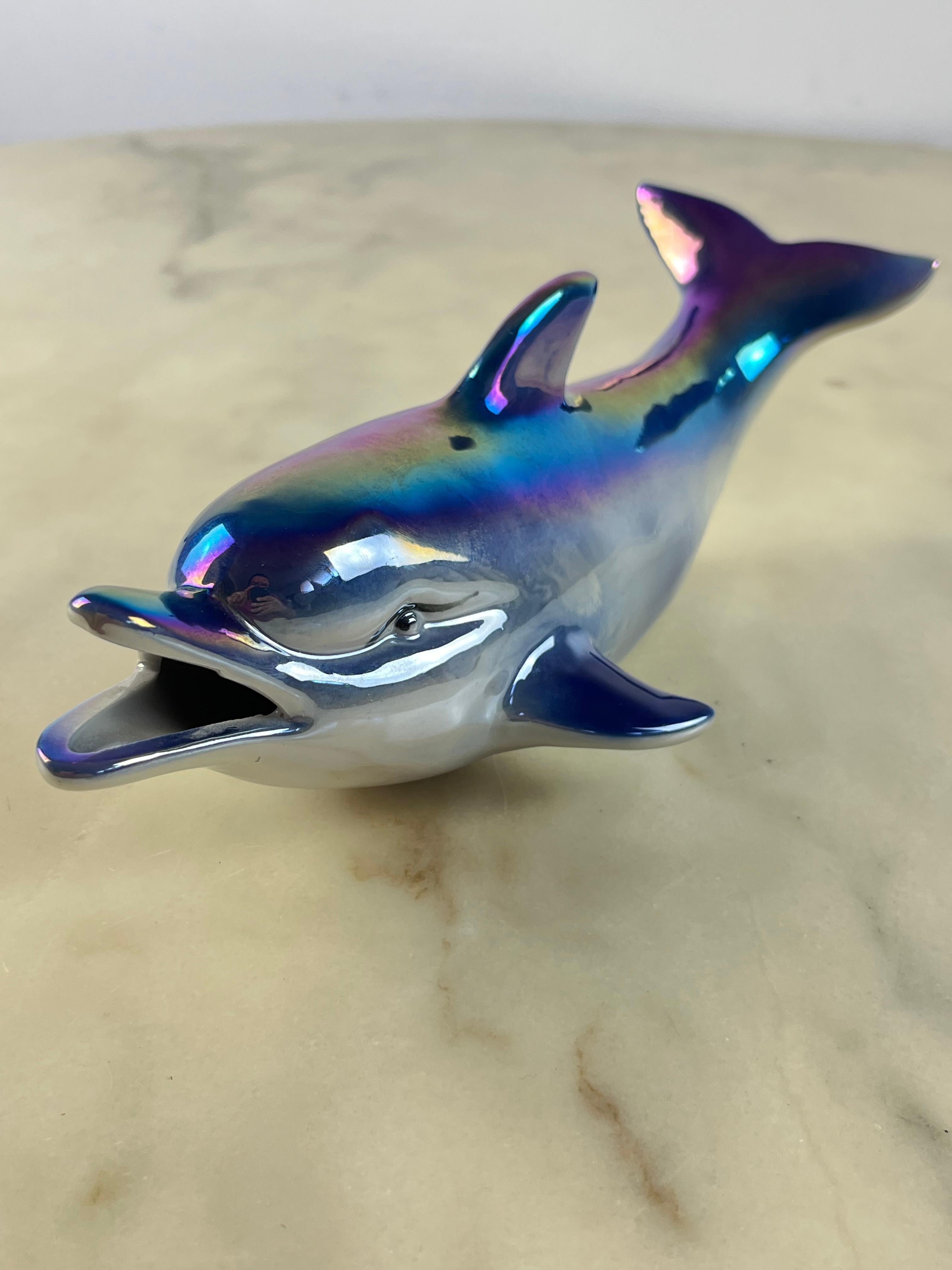Glazed Porcelain Dolphin, Italy, 1950s For Sale 2