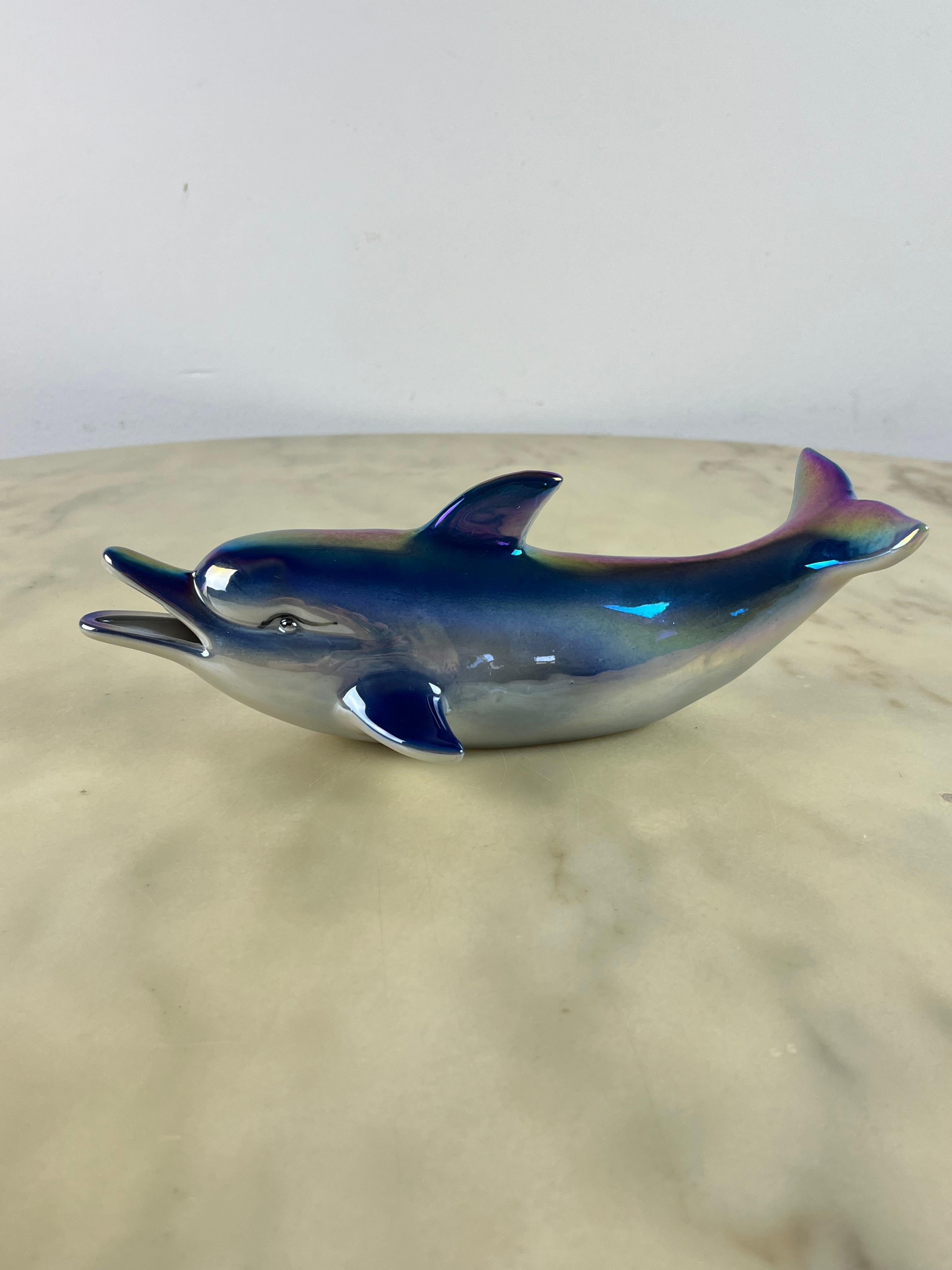 Glazed Porcelain Dolphin, Italy, 1950s For Sale 3