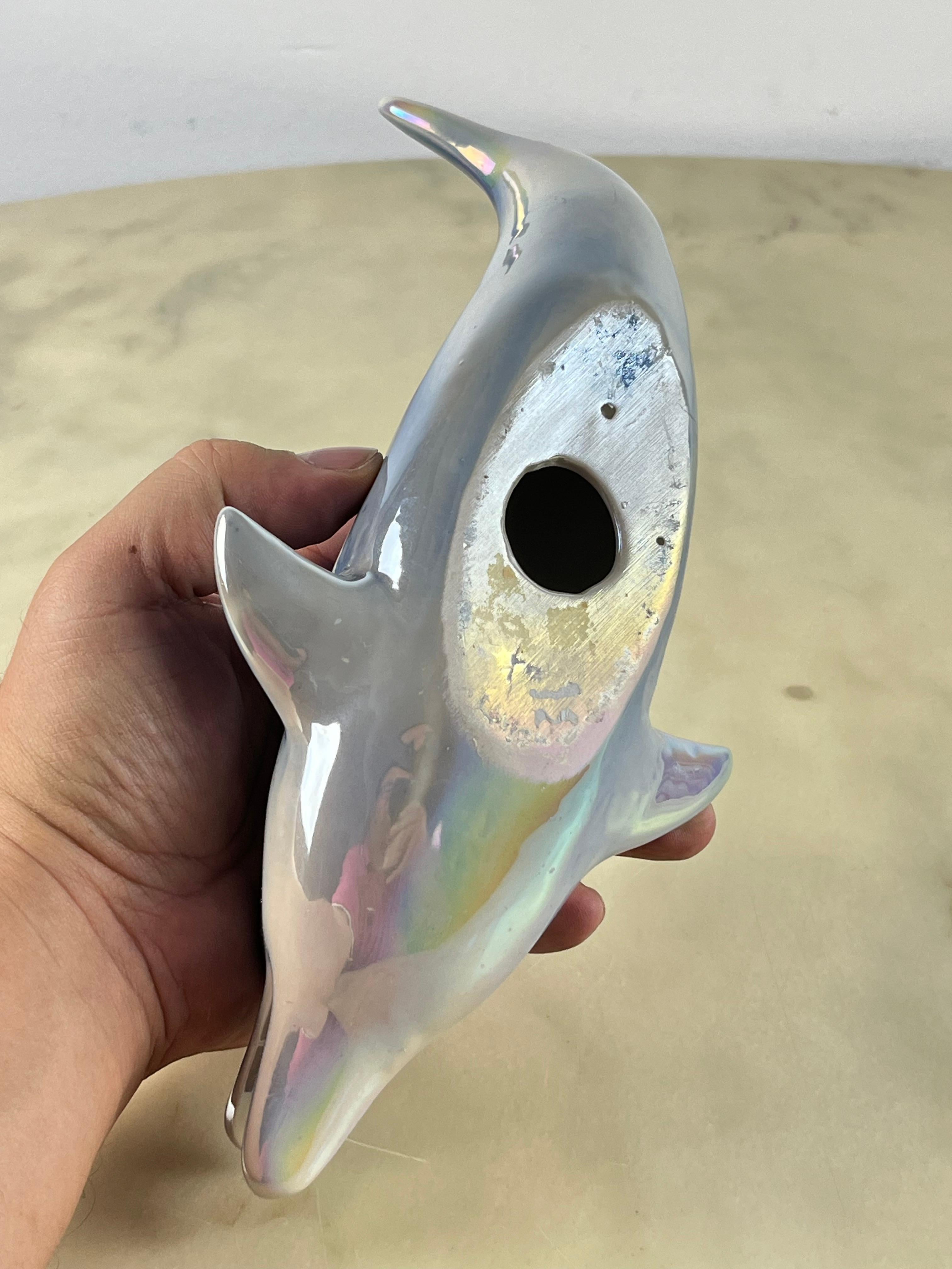 Other Glazed Porcelain Dolphin, Italy, 1950s For Sale