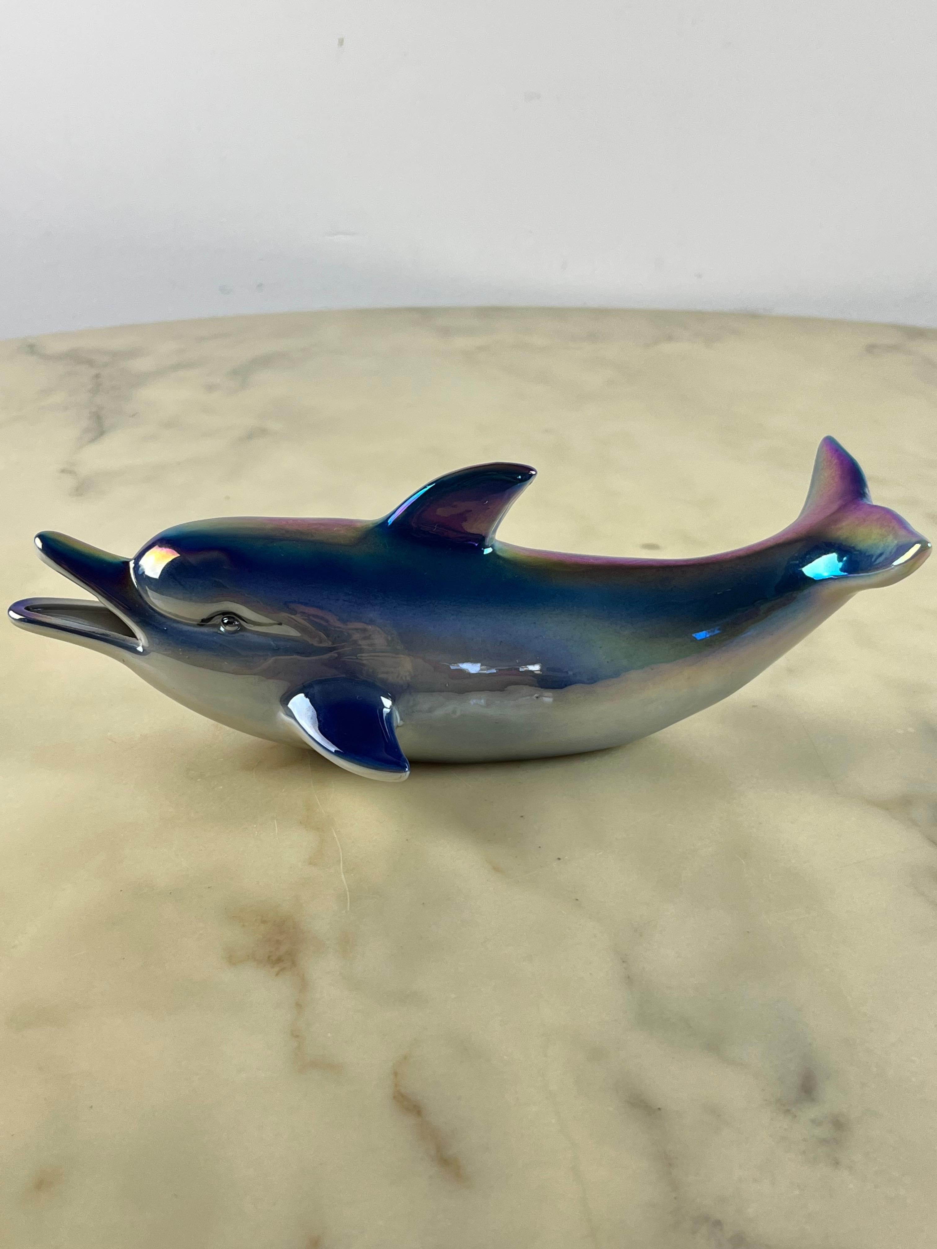 Glazed Porcelain Dolphin, Italy, 1950s For Sale 1