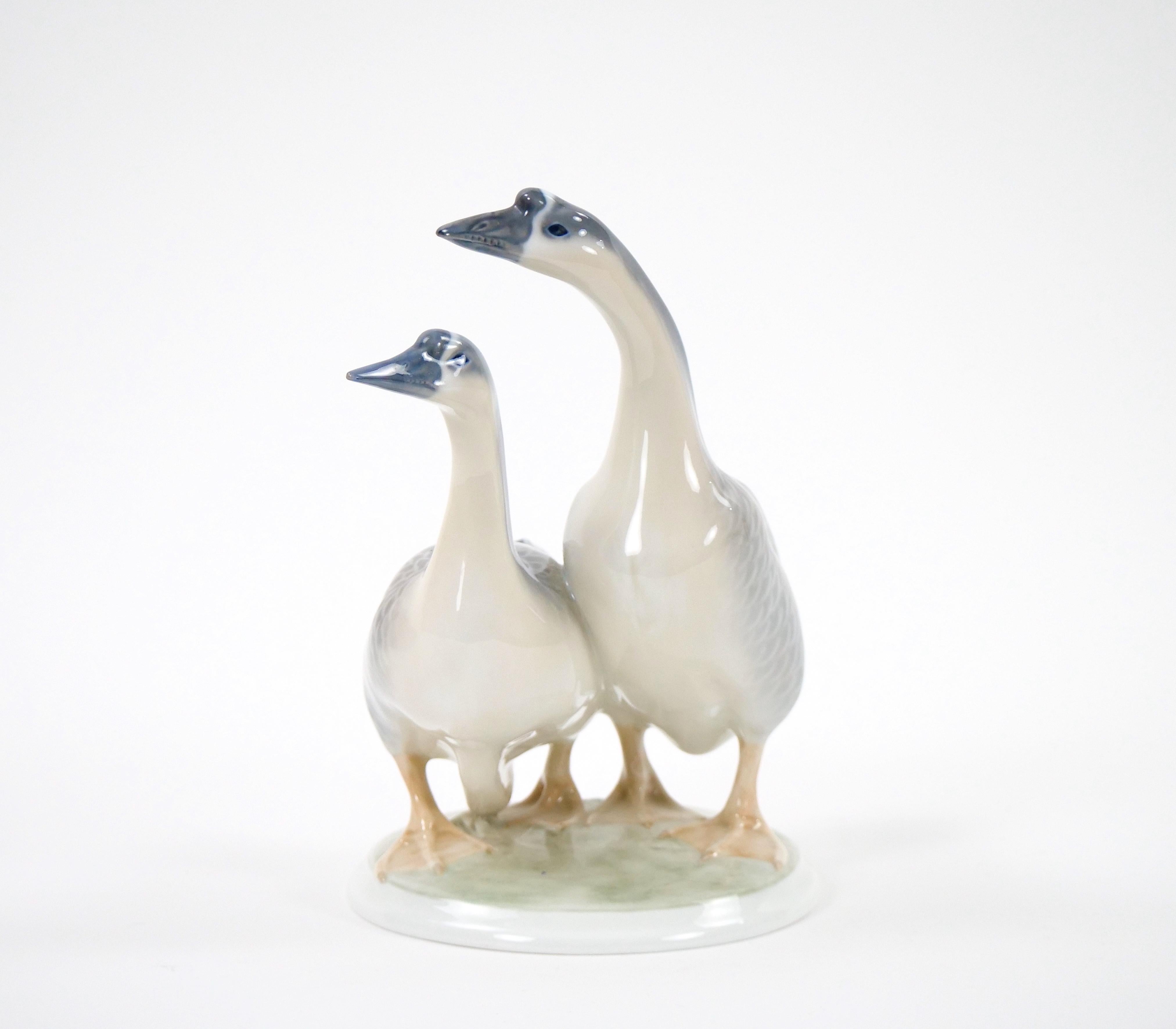 Glazed Porcelain Royal Copenhagen Decorative Pair Duck Decorative Sculpture For Sale 4