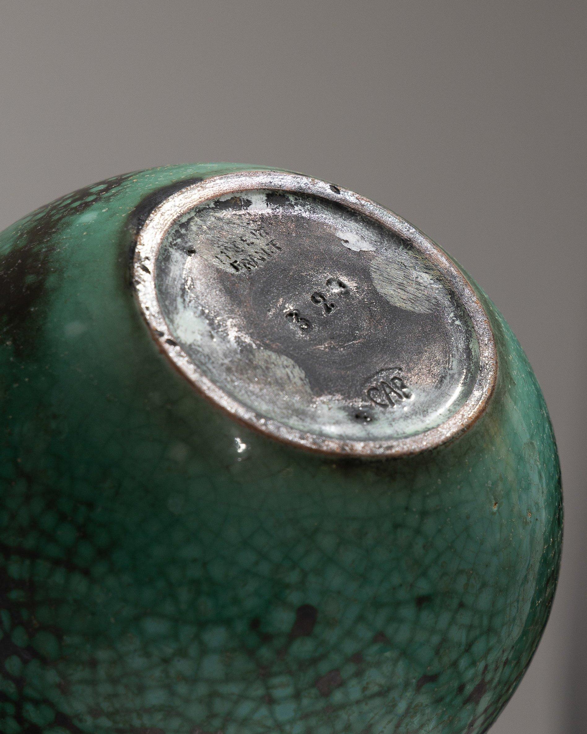 Art Déco Vaso a sfera in ceramica smaltata, CAB Primavera, anni '30 in vendita