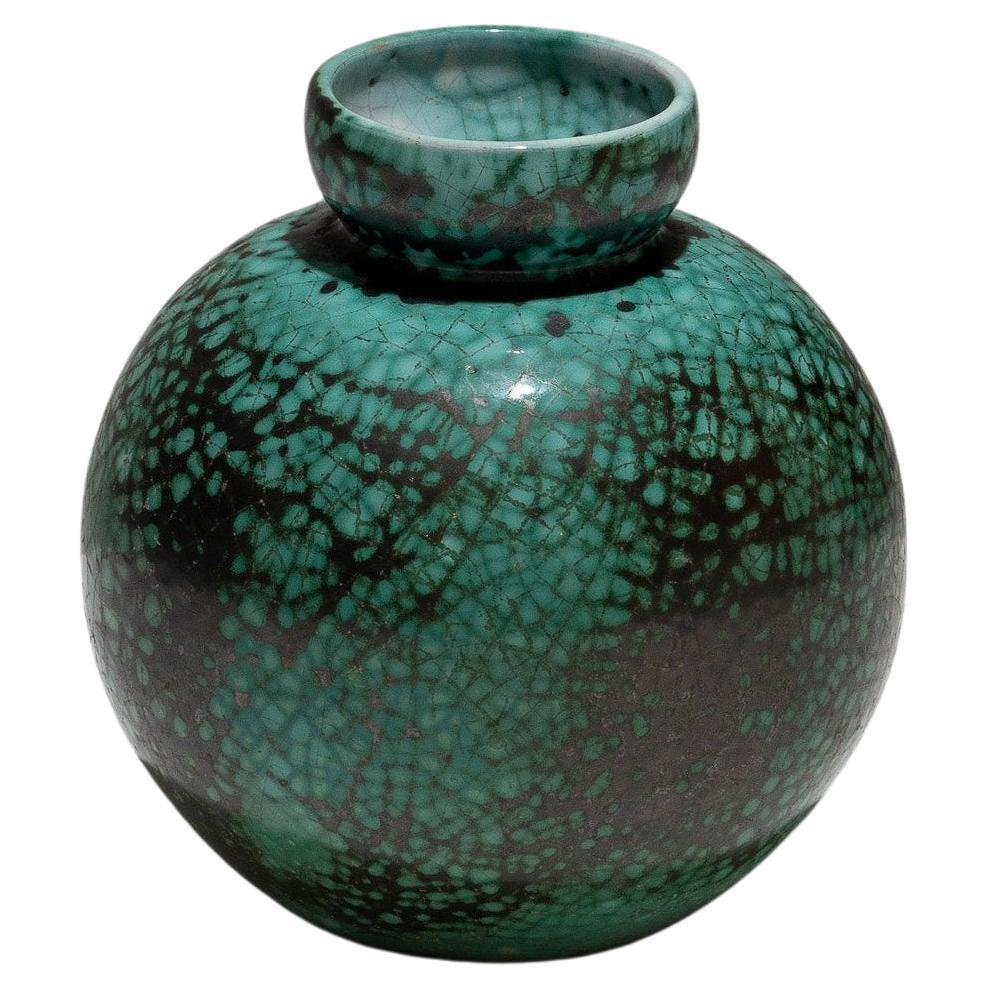 Vaso a sfera in ceramica smaltata, CAB Primavera, anni '30 in vendita