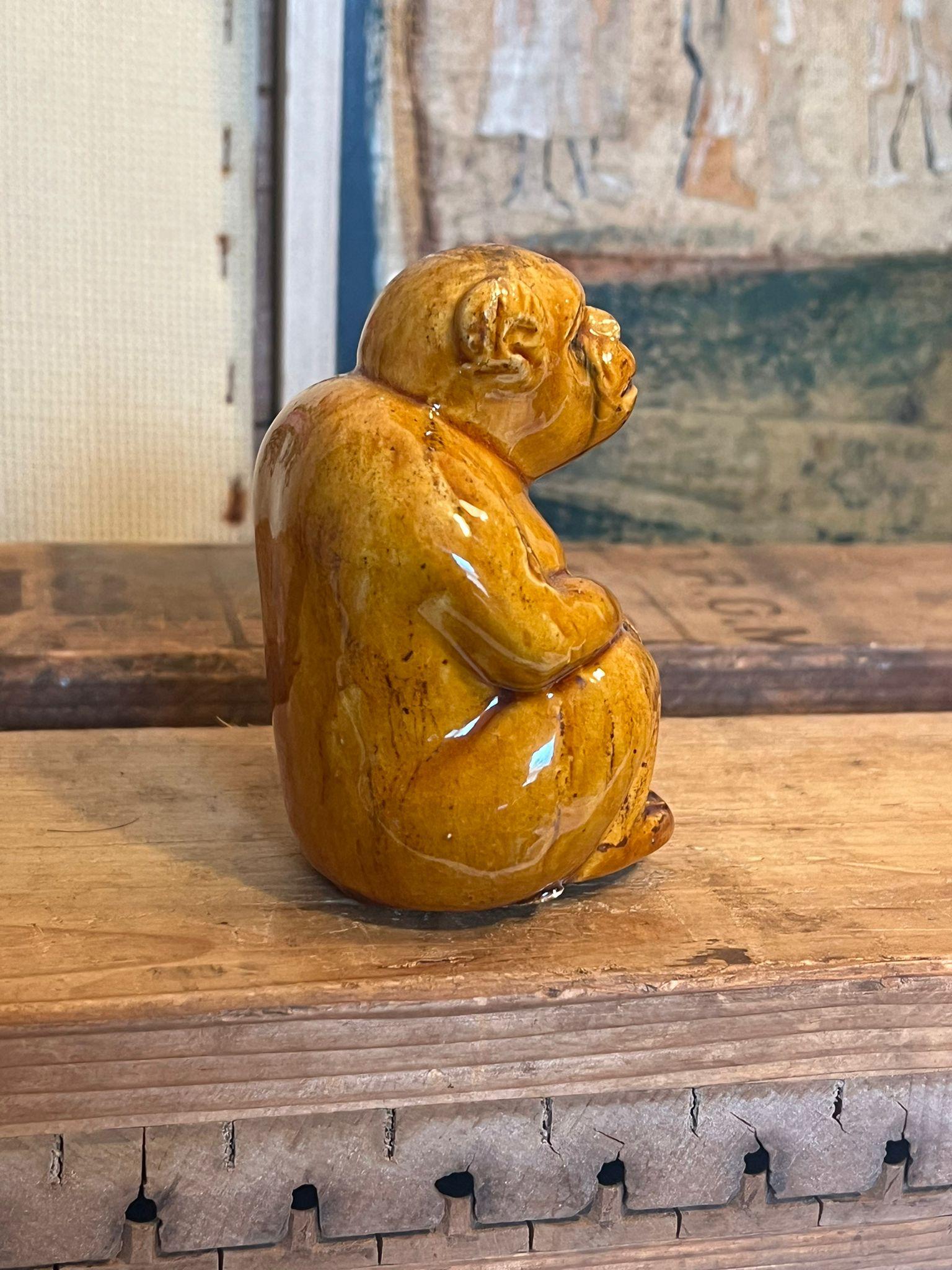 Fin du 20e siècle Poterie émaillée Chimp en vente