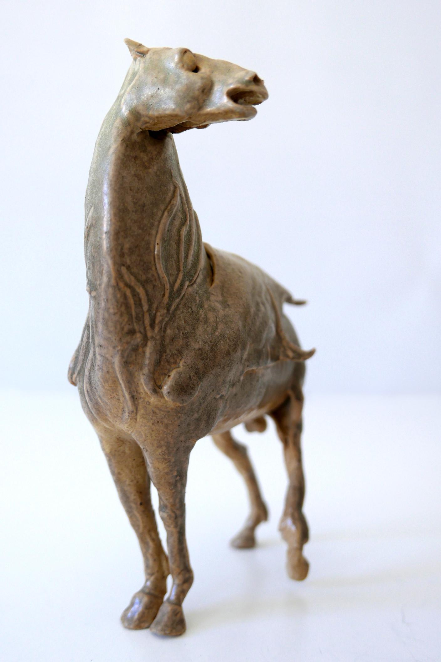 Glazed Pottery Horse by German Artist Harro Frey For Sale 7